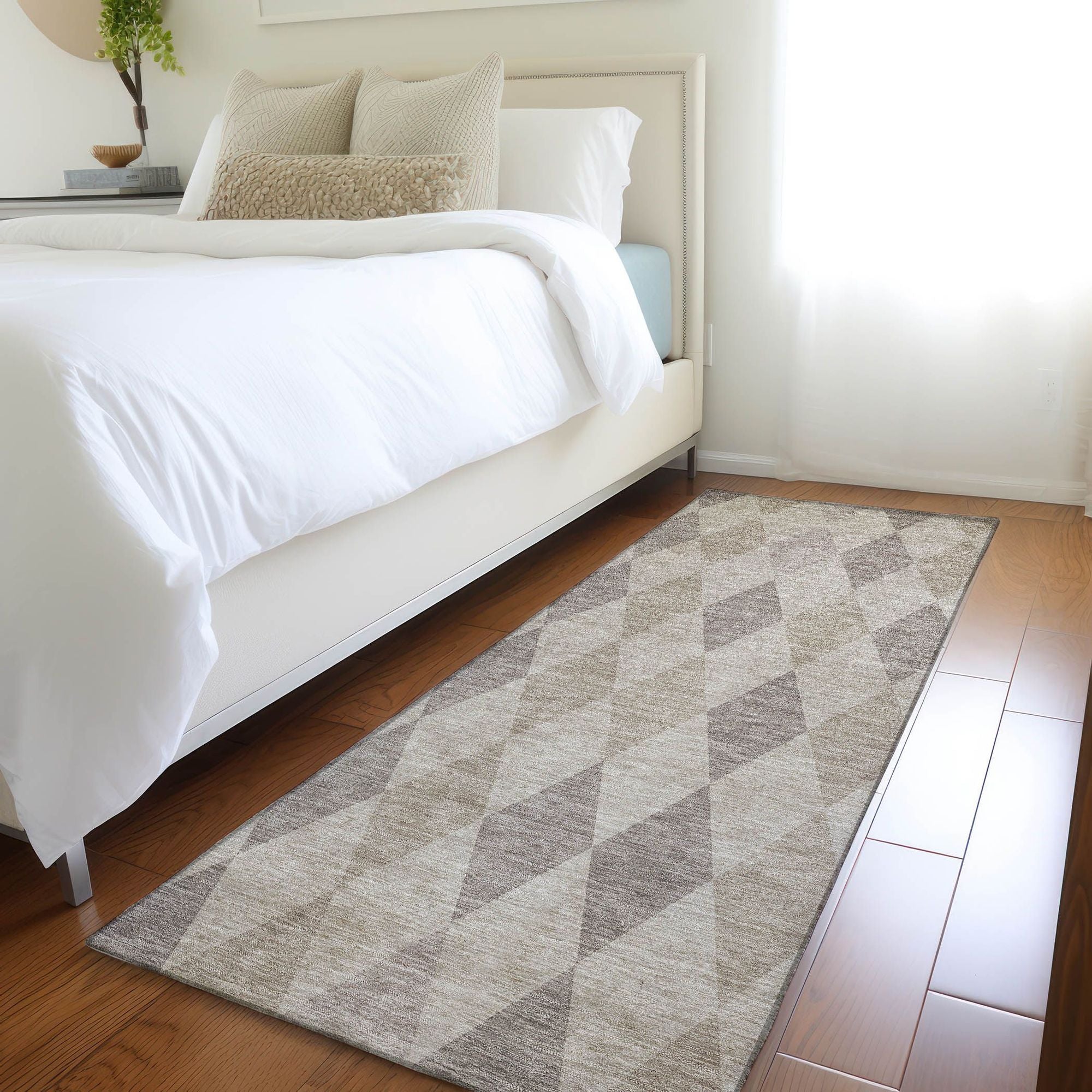 Machine Made ACN561 Beige Brown Rugs