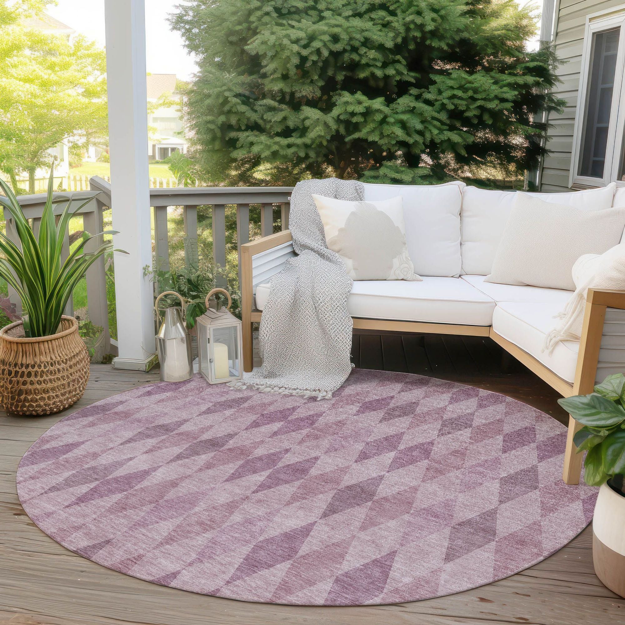 Machine Made ACN561 Blush Pink Rugs