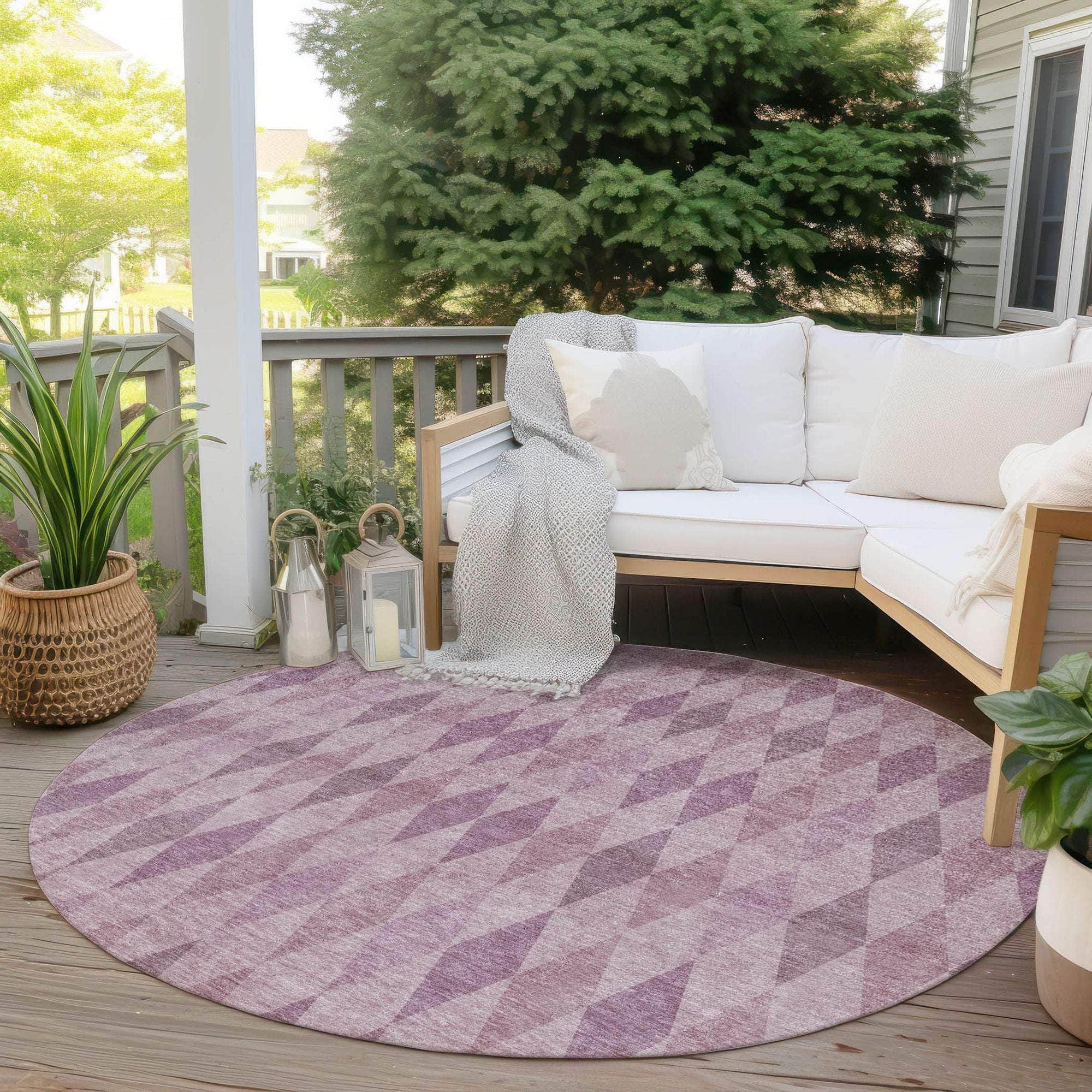 Machine Made ACN561 Blush Pink Rugs