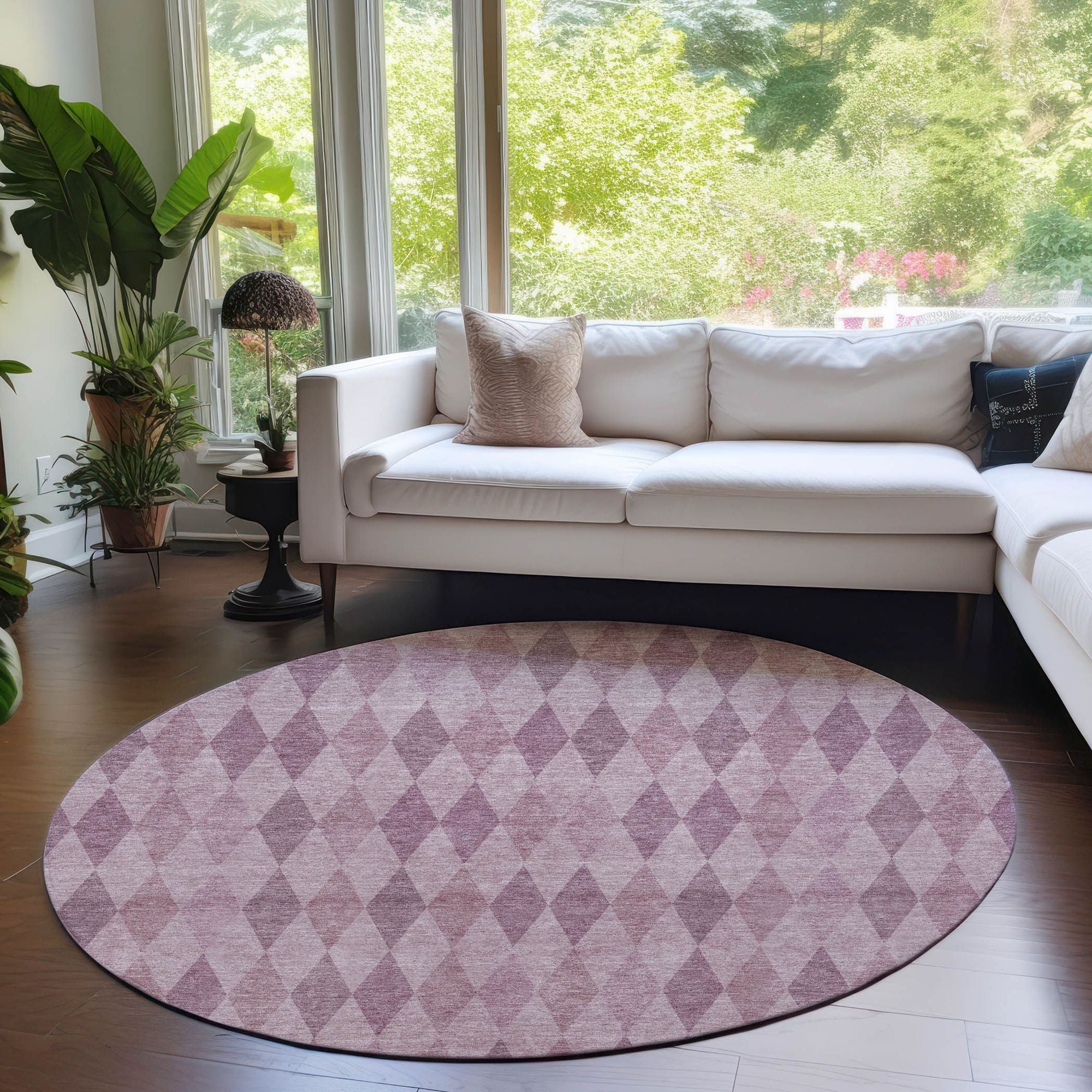 Machine Made ACN561 Blush Pink Rugs