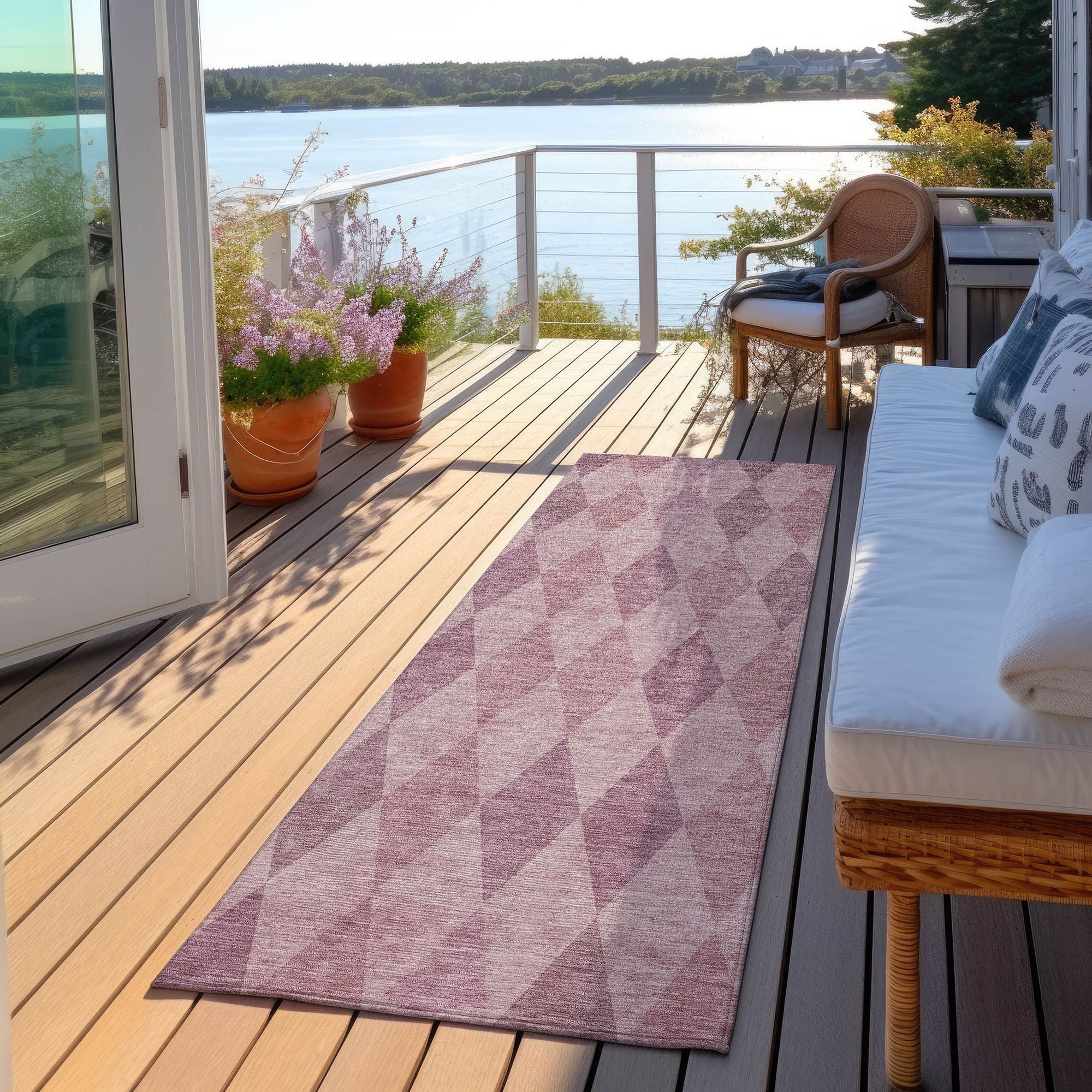 Machine Made ACN561 Blush Pink Rugs