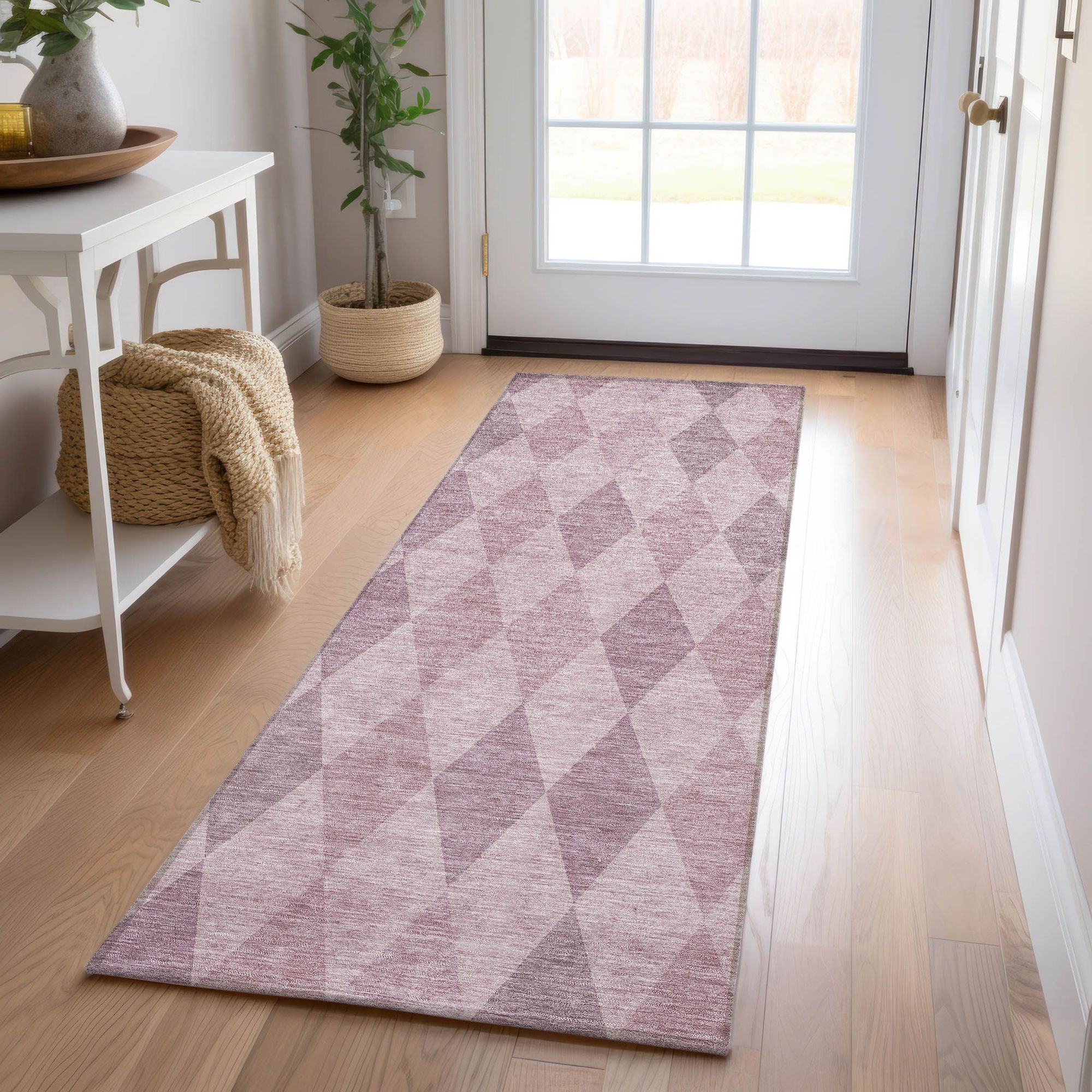 Machine Made ACN561 Blush Pink Rugs
