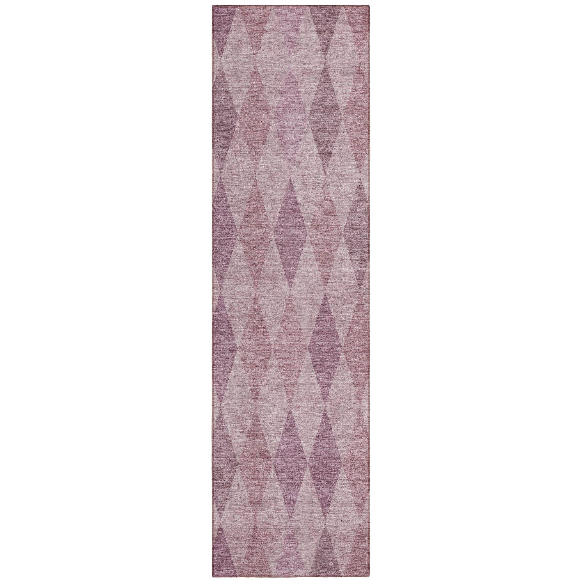 Machine Washable Blush Pink Rug - Indoor / Outdoor - Kids / Pet Friendly Geometric Print Rug