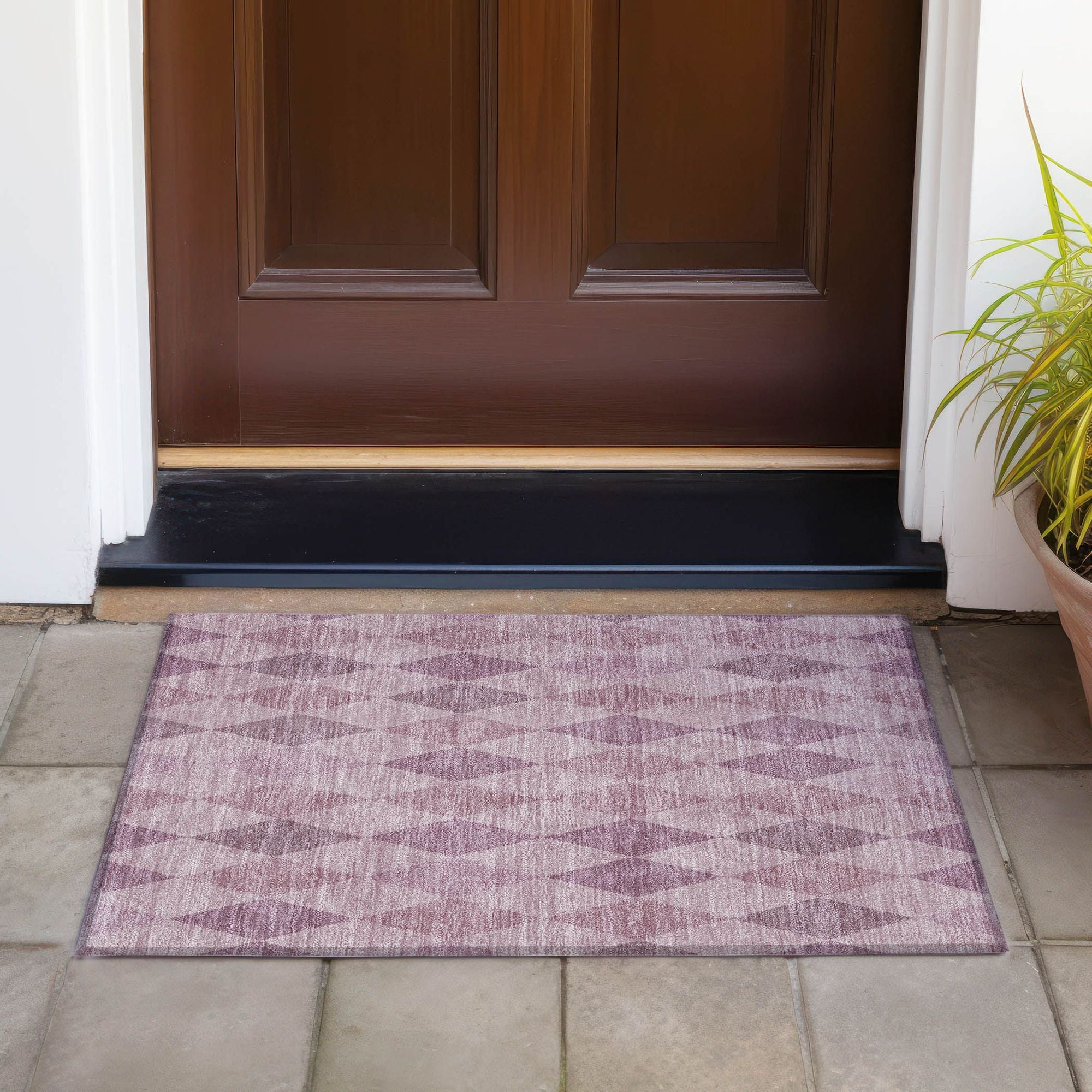 Machine Made ACN561 Blush Pink Rugs