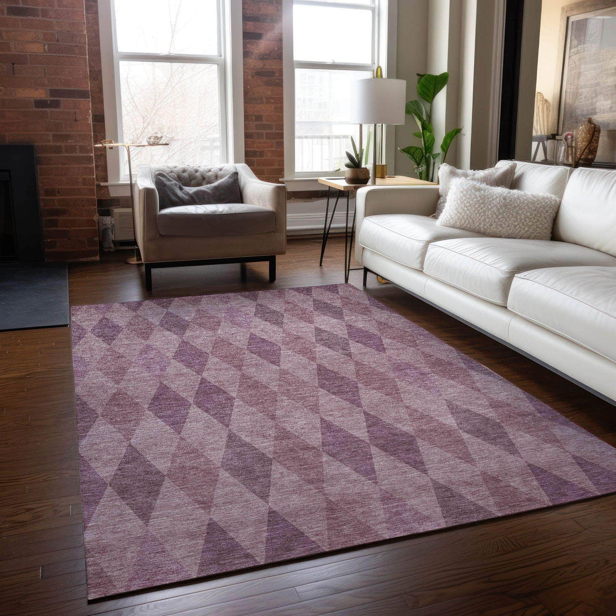 Machine Made ACN561 Blush Pink Rugs