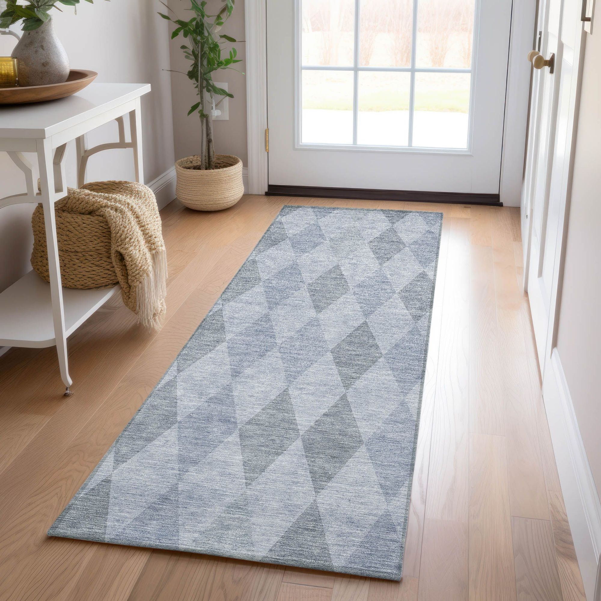 Machine Made ACN561 Denim Blue Rugs