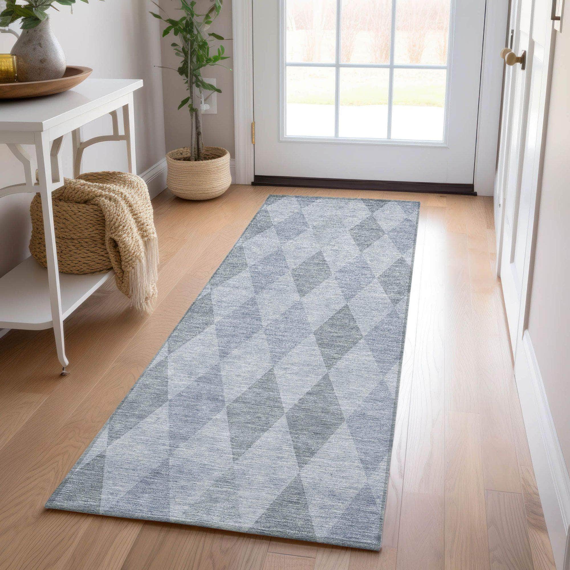 Machine Made ACN561 Denim Blue Rugs