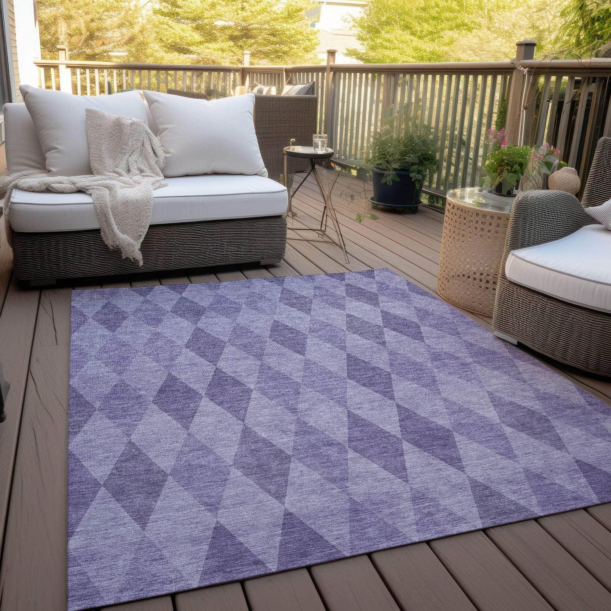 Machine Made ACN561 Purple Rugs