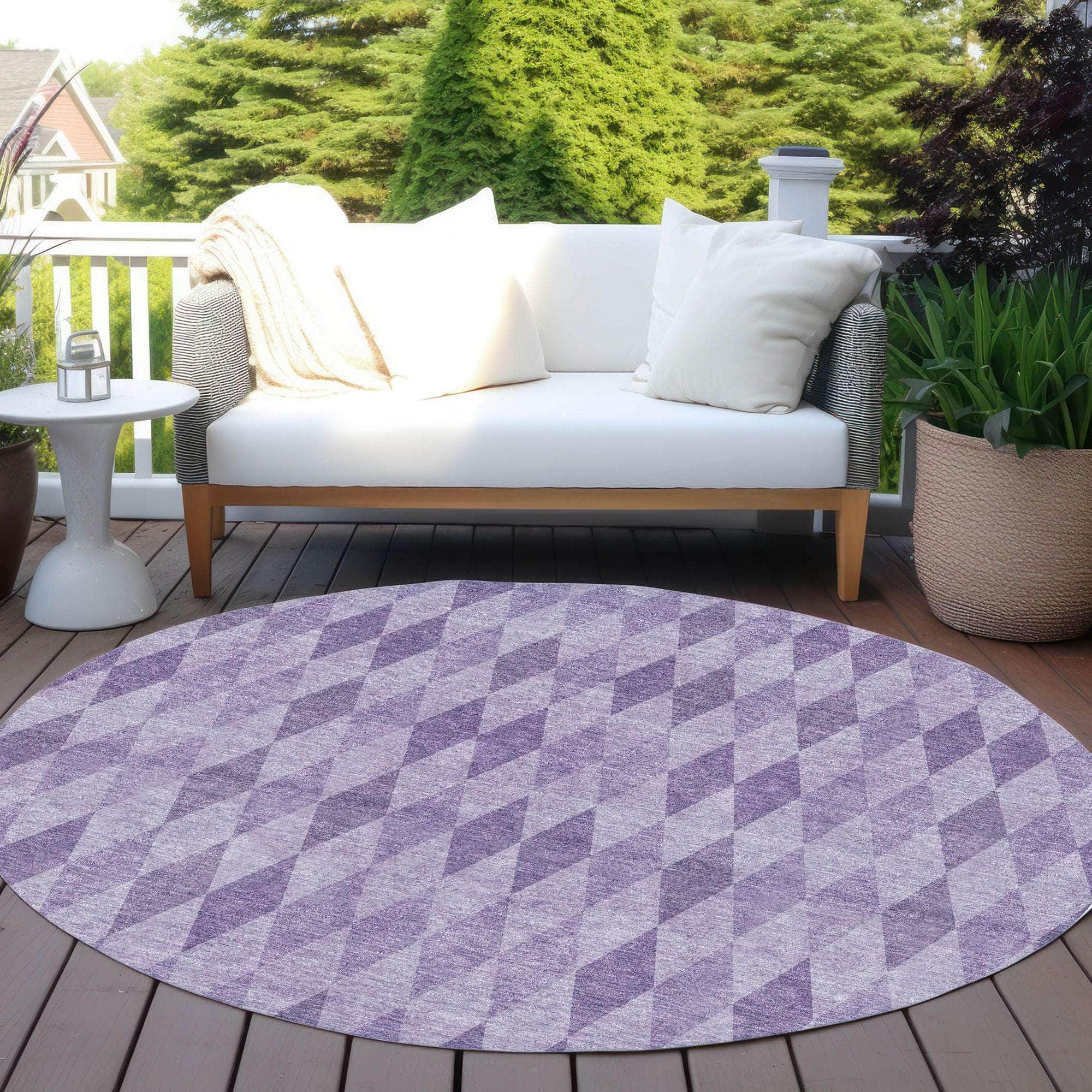 Machine Made ACN561 Purple Rugs