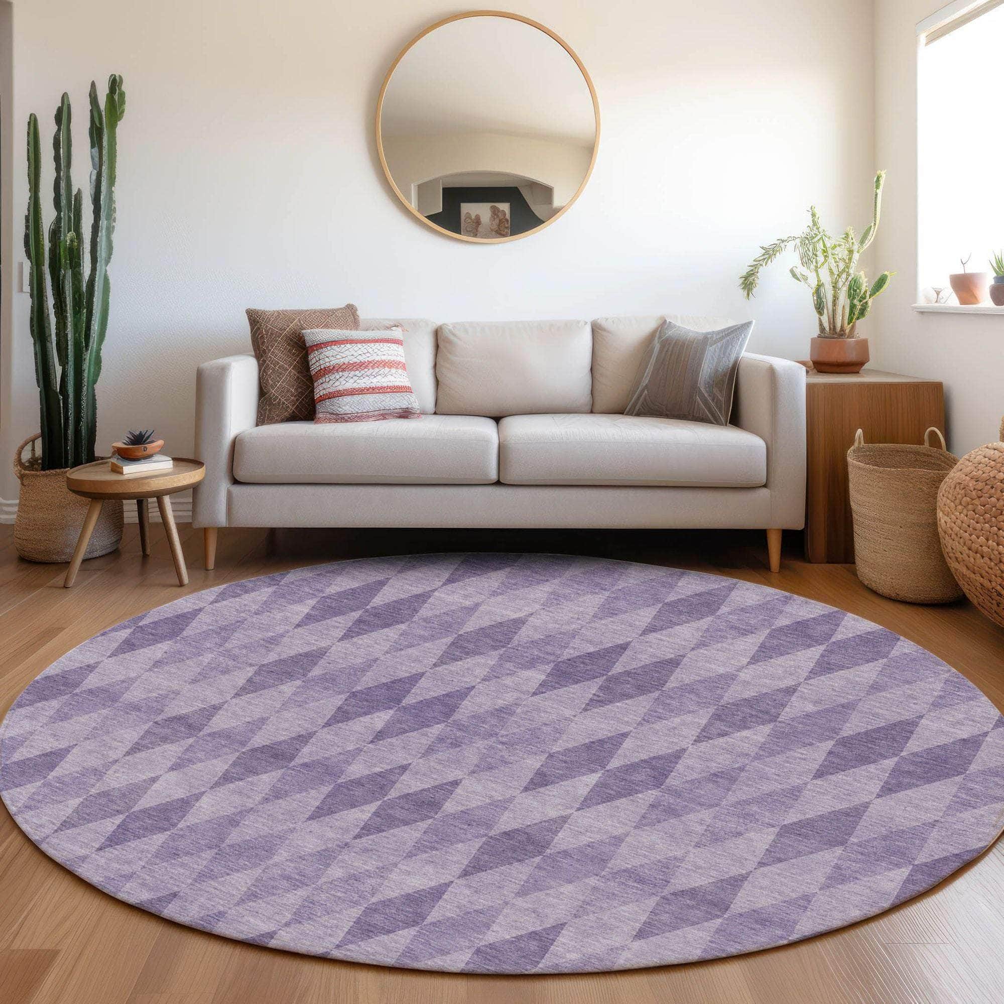 Machine Made ACN561 Purple Rugs