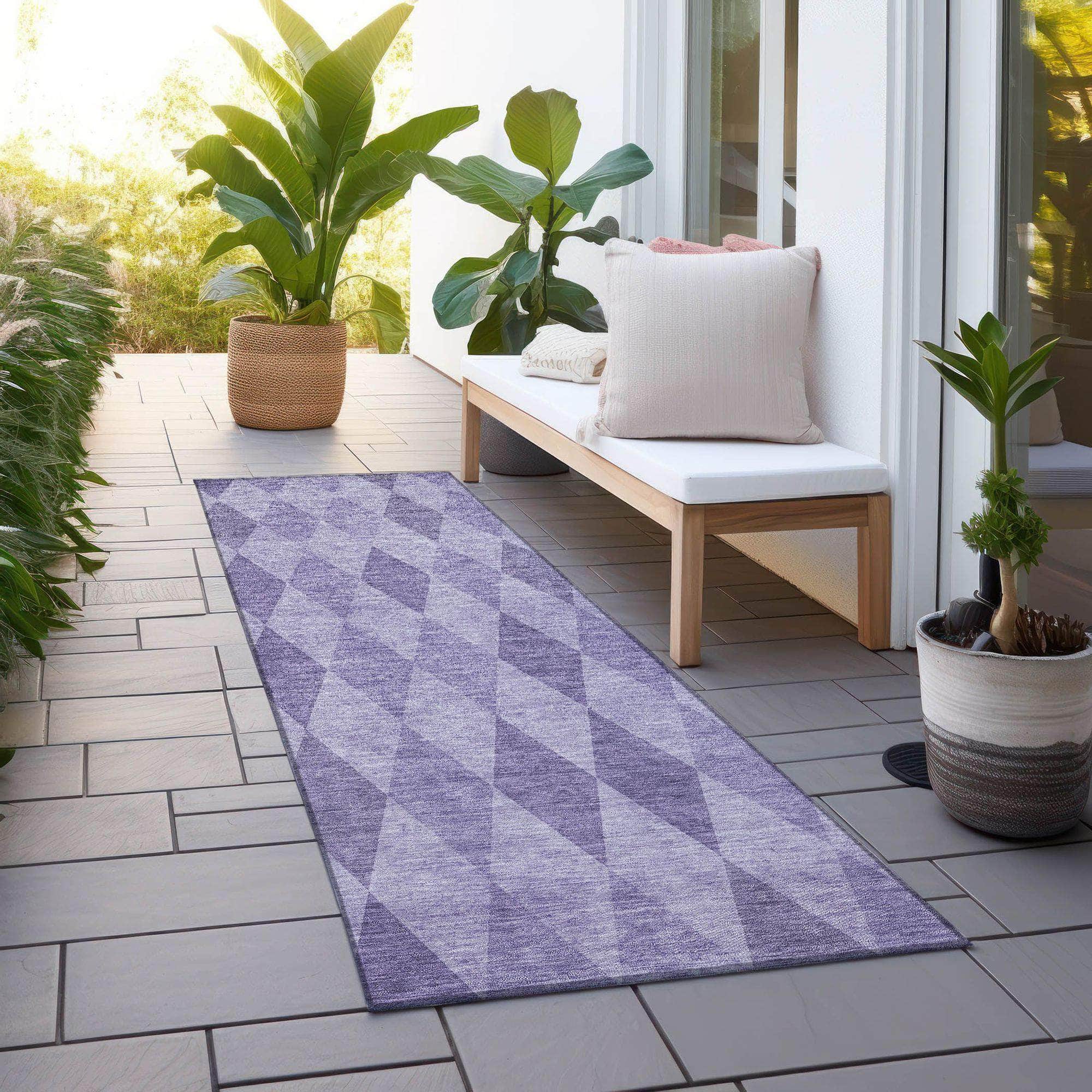 Machine Made ACN561 Purple Rugs