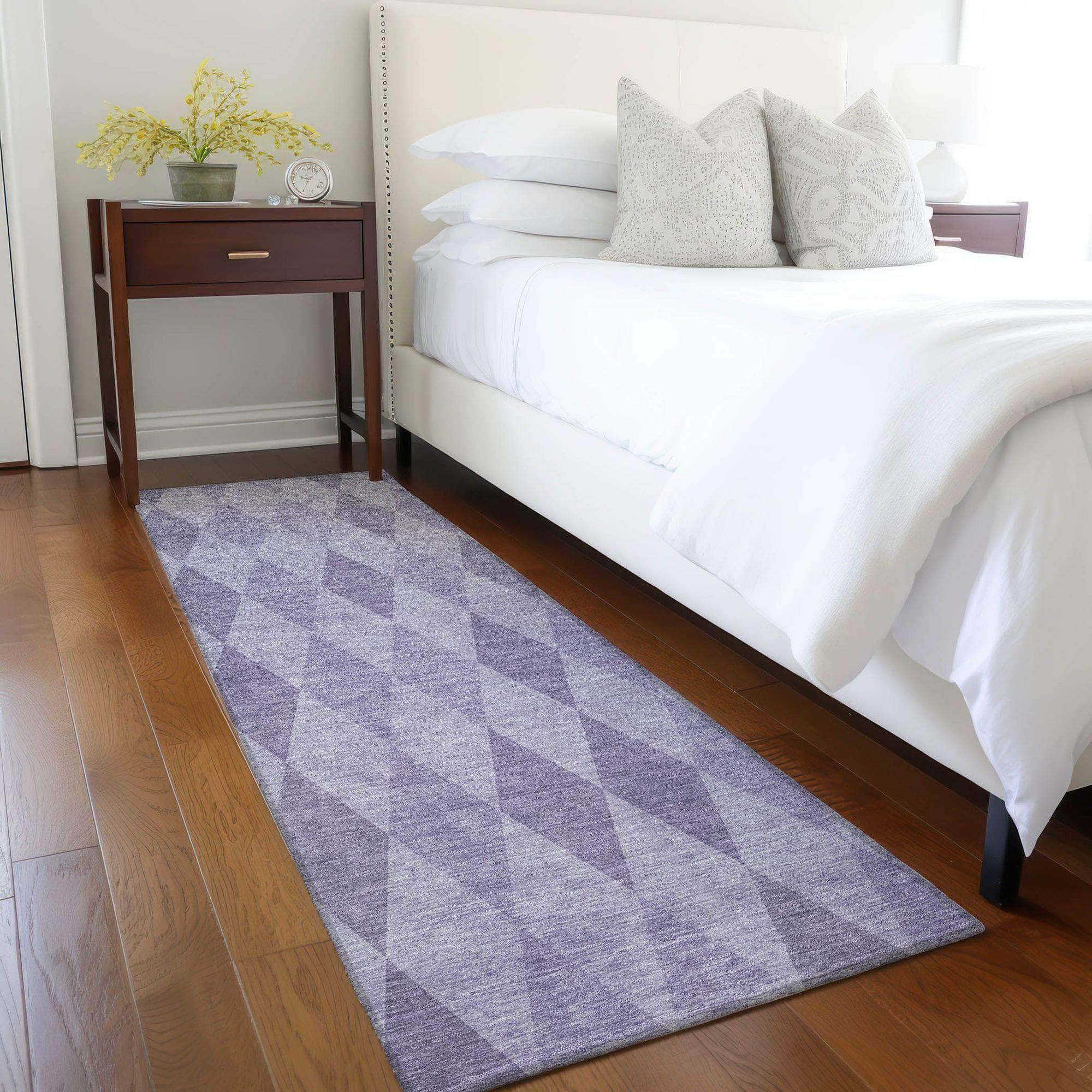 Machine Made ACN561 Purple Rugs