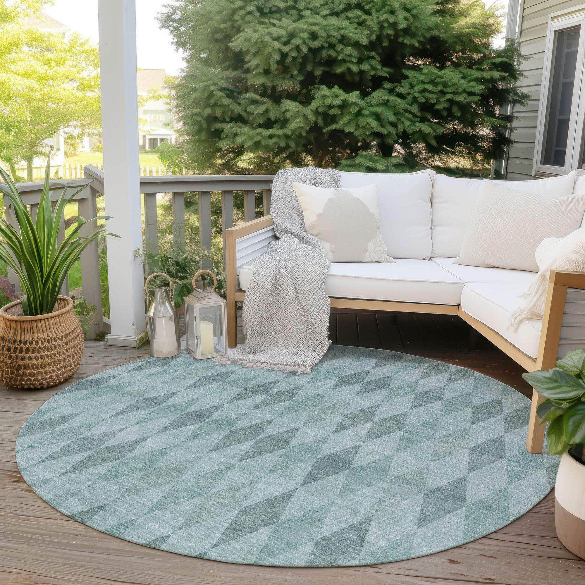 Machine Made ACN561 Teal Rugs