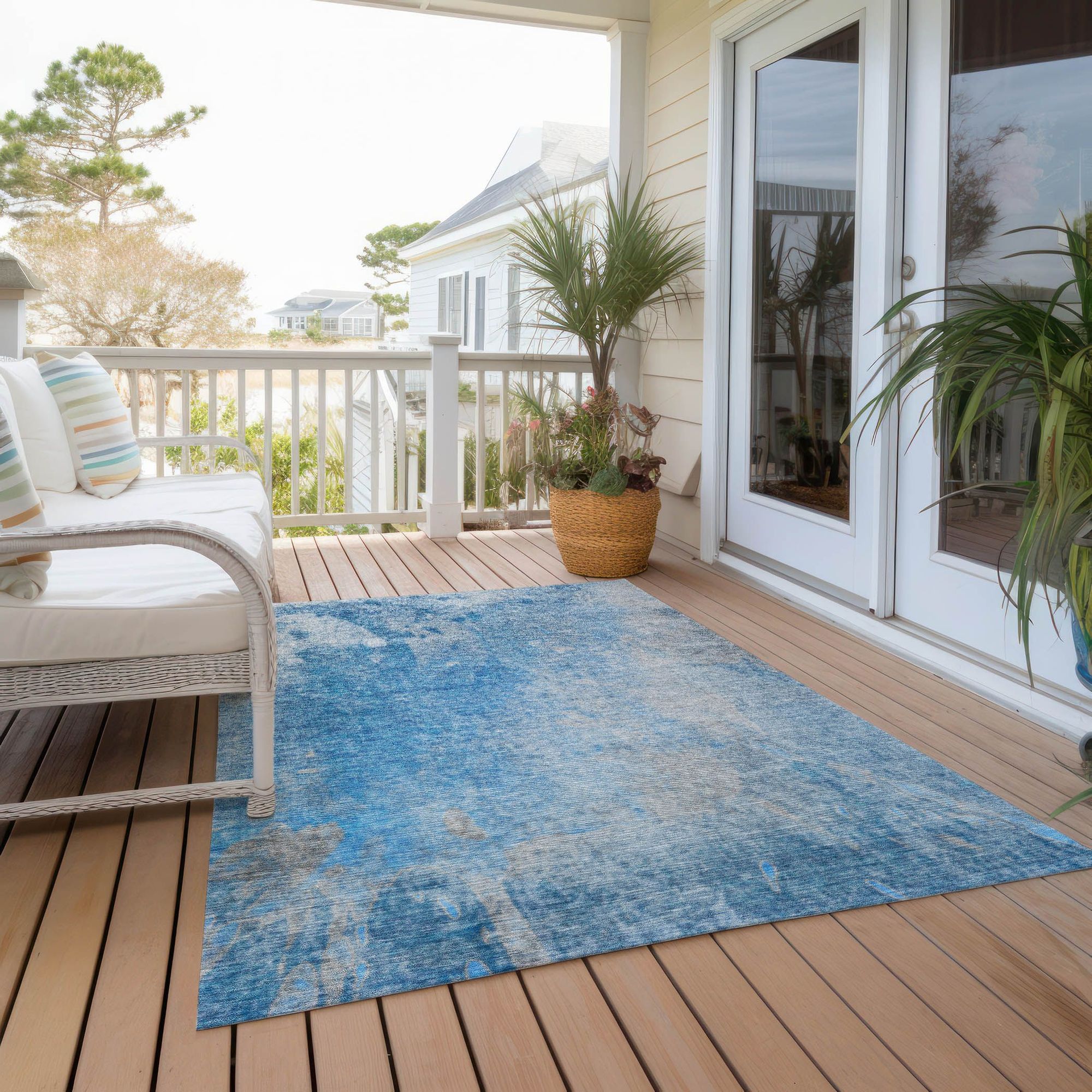 Machine Made ACN562 Blue Rugs