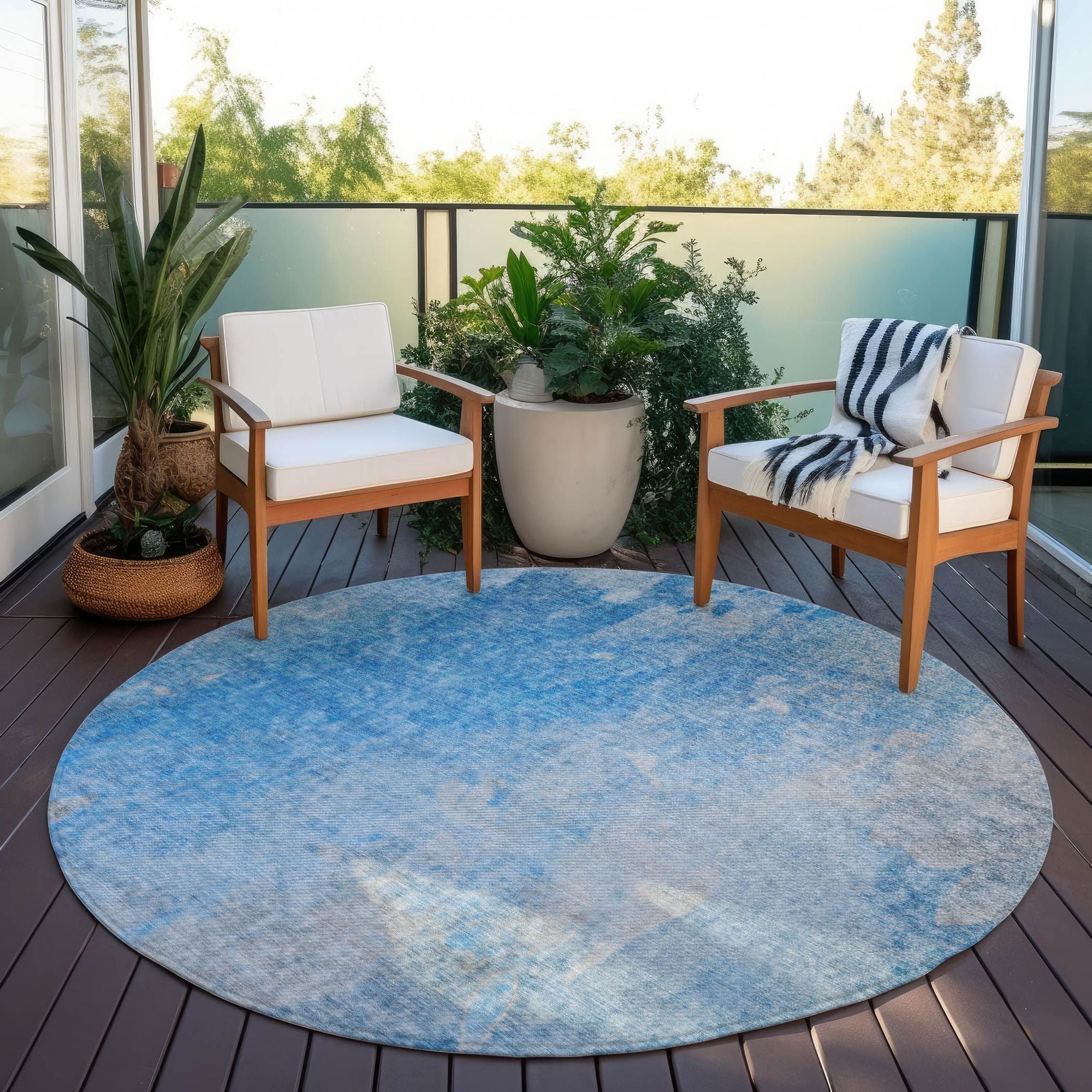Machine Made ACN562 Blue Rugs