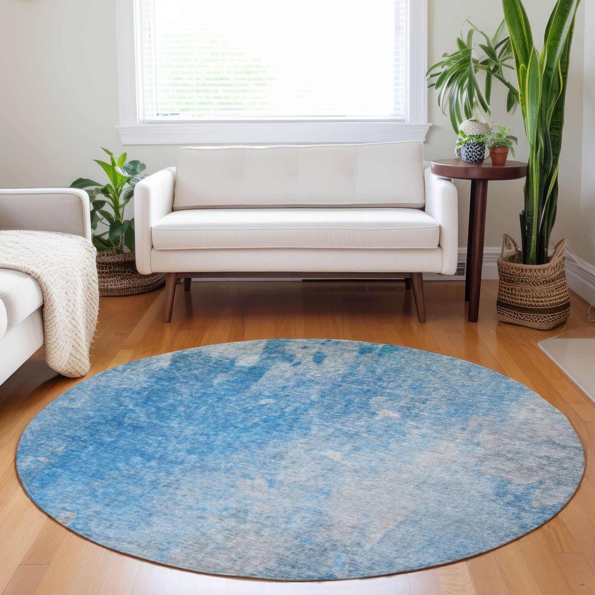 Machine Made ACN562 Blue Rugs