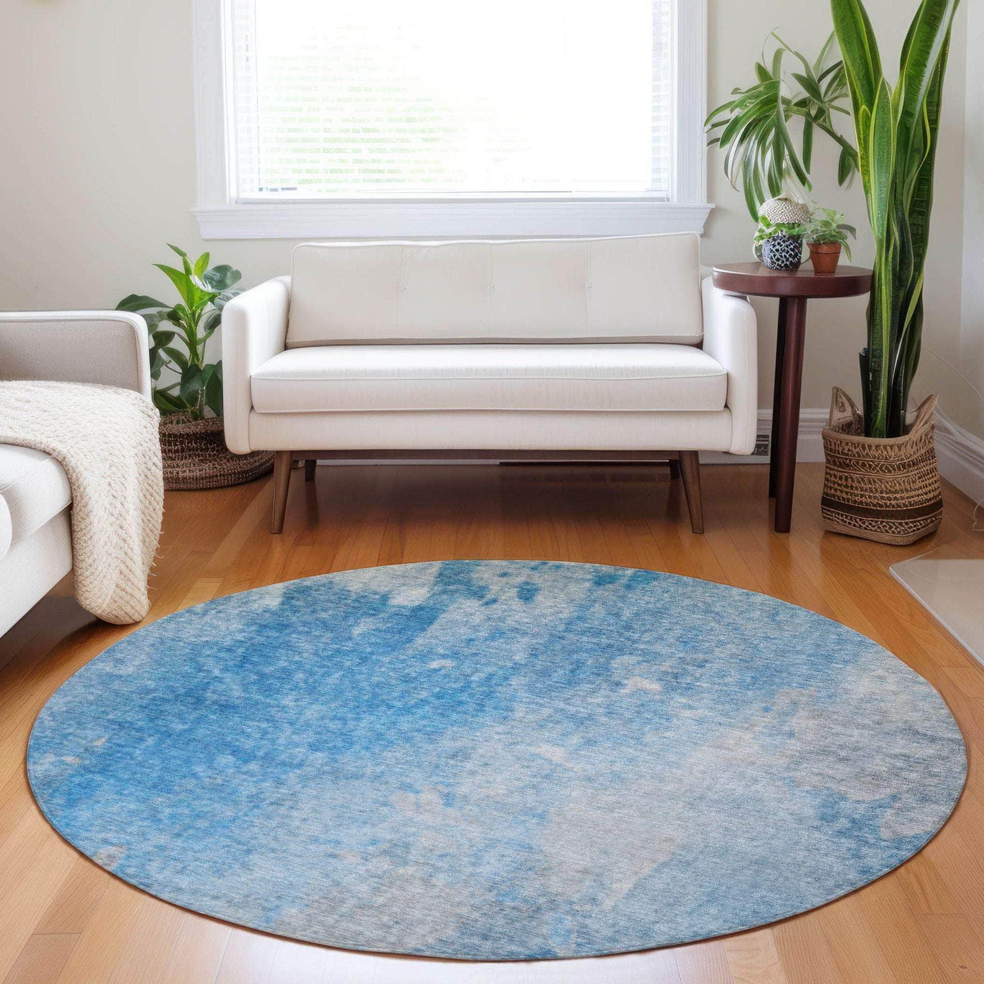 Machine Made ACN562 Blue Rugs