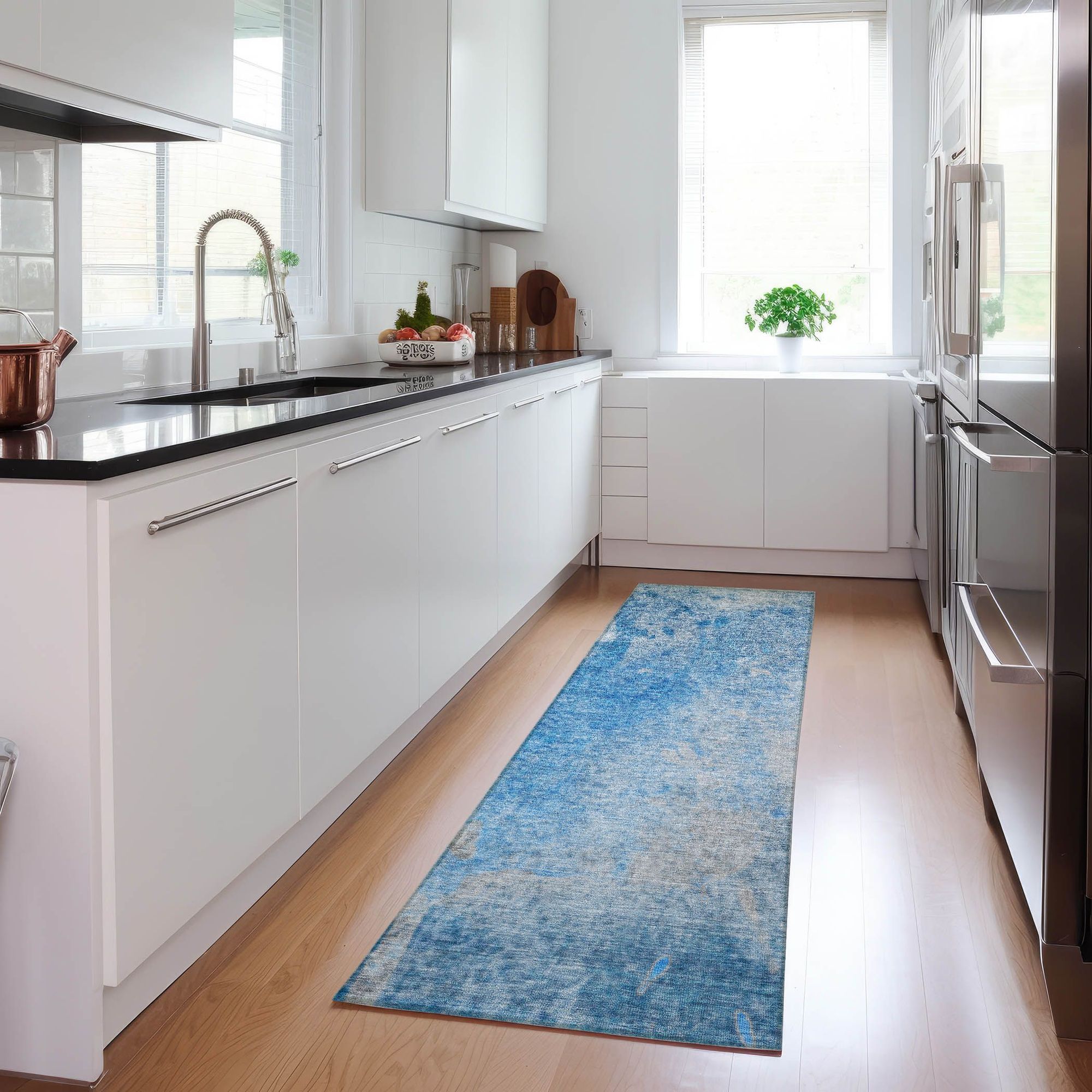 Machine Made ACN562 Blue Rugs
