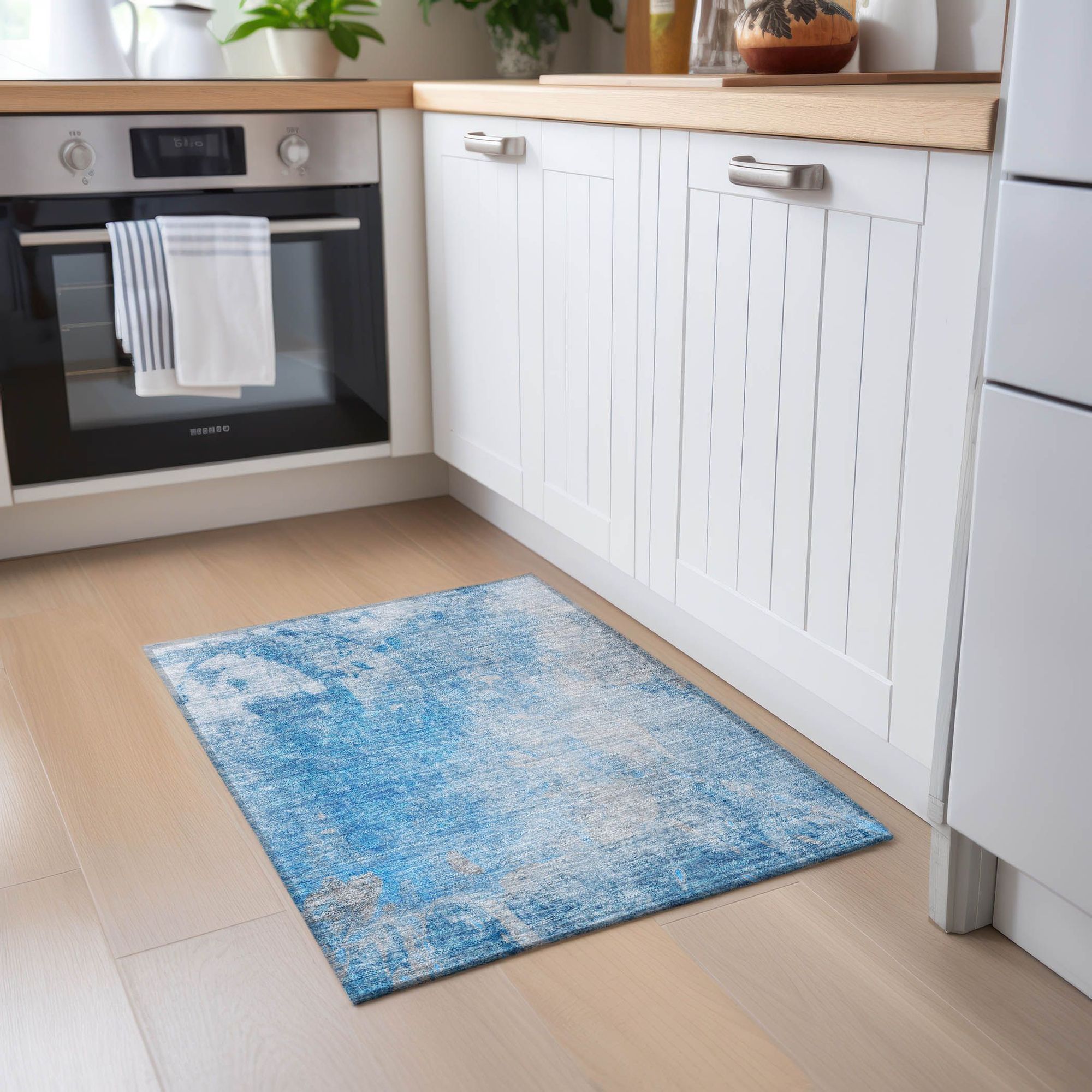 Machine Made ACN562 Blue Rugs
