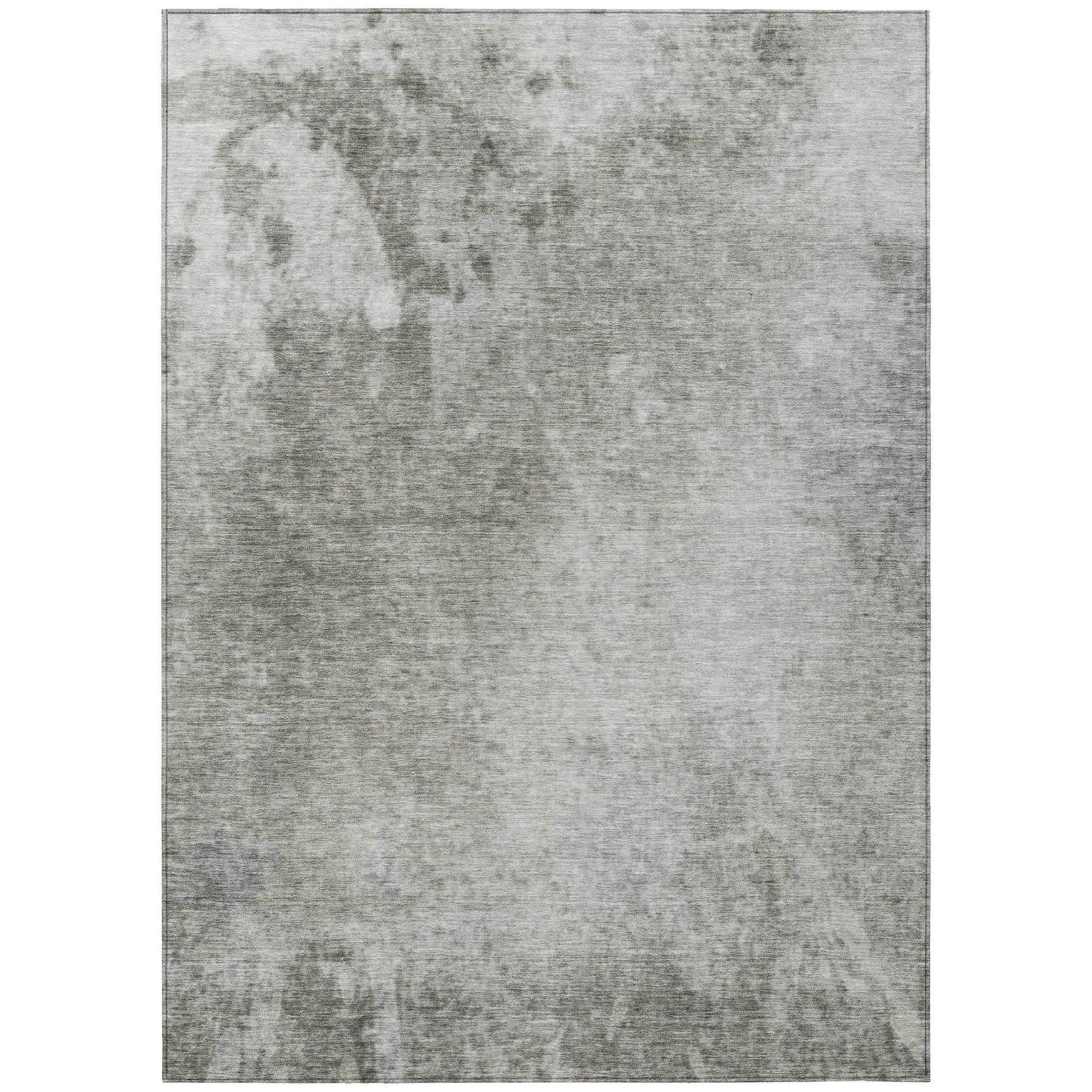 Machine Washable Gray Rug - Indoor / Outdoor - Kids / Pet Friendly Abstract Print Rug
