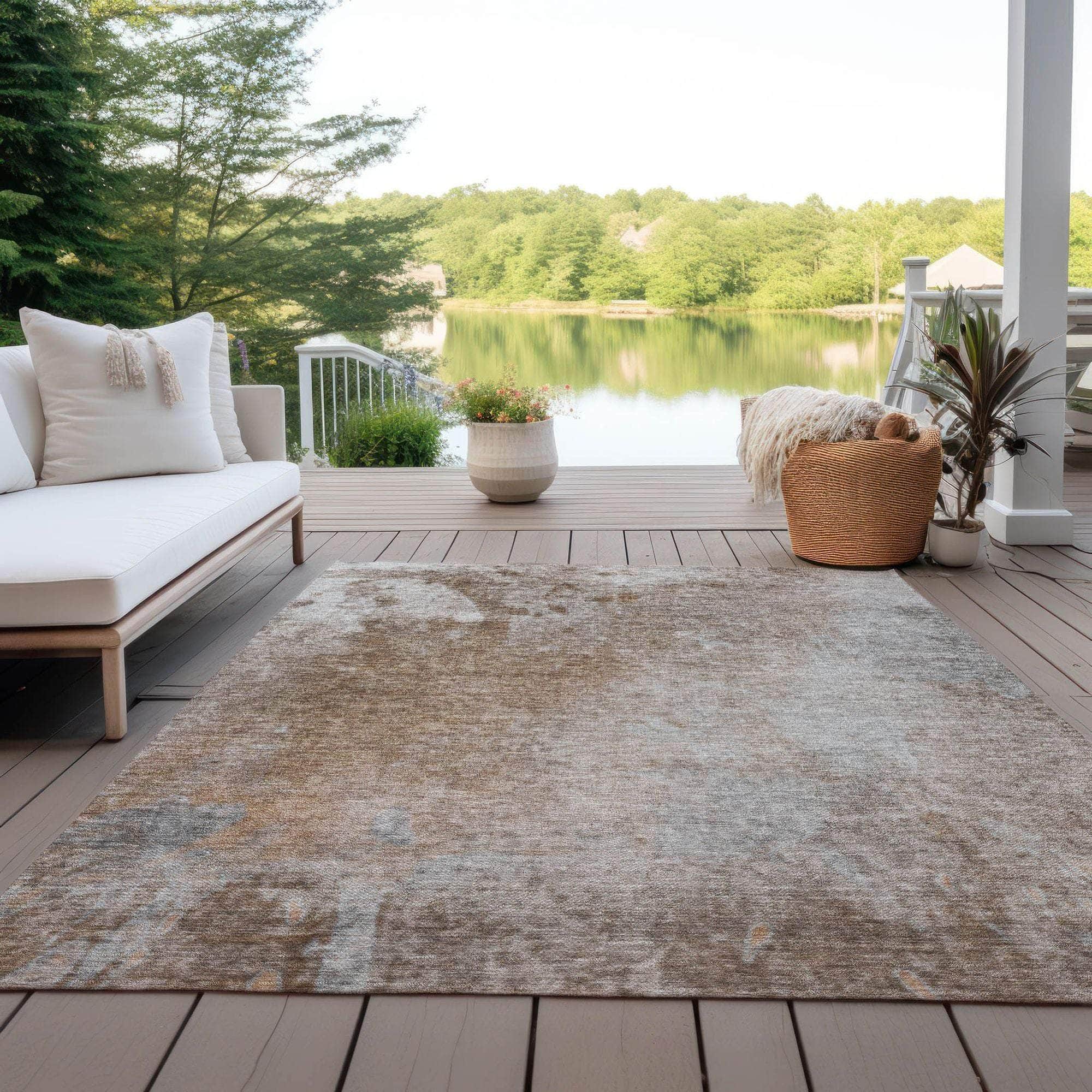 Machine Made ACN562 Mocha Brown Rugs