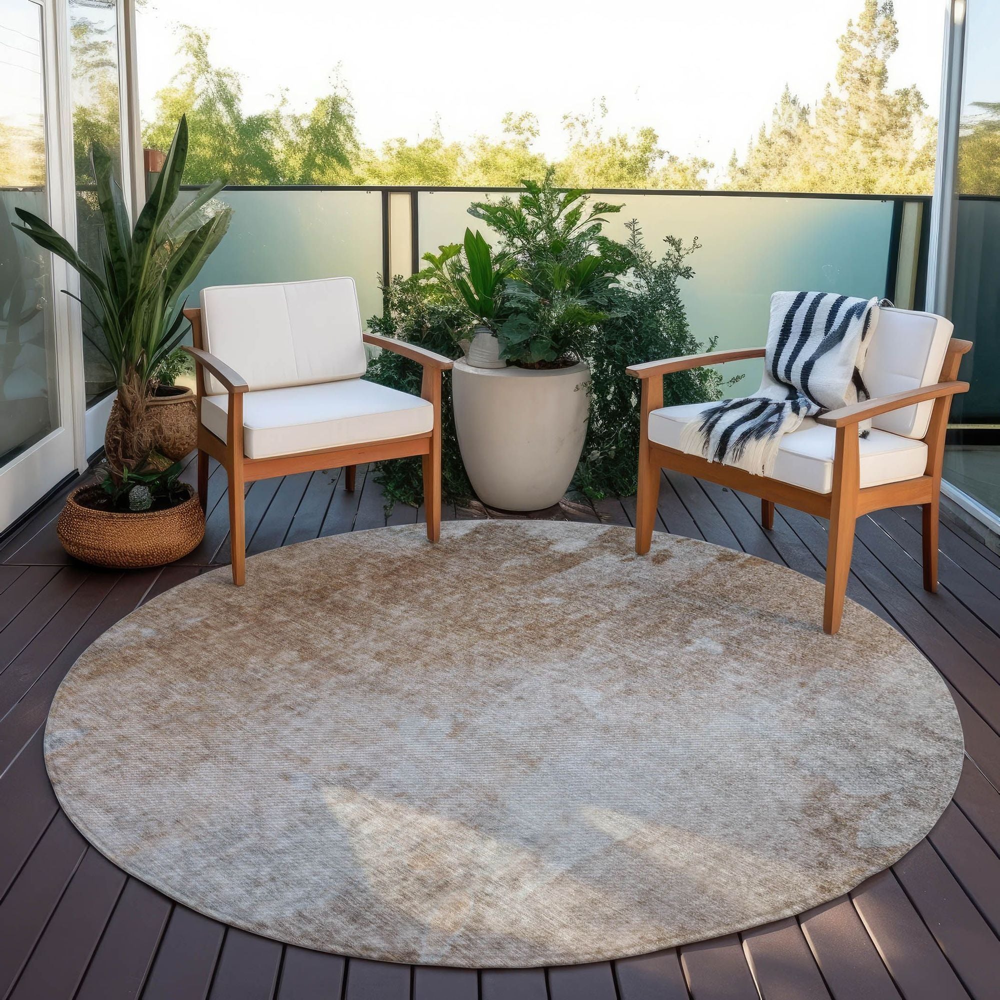 Machine Made ACN562 Mocha Brown Rugs