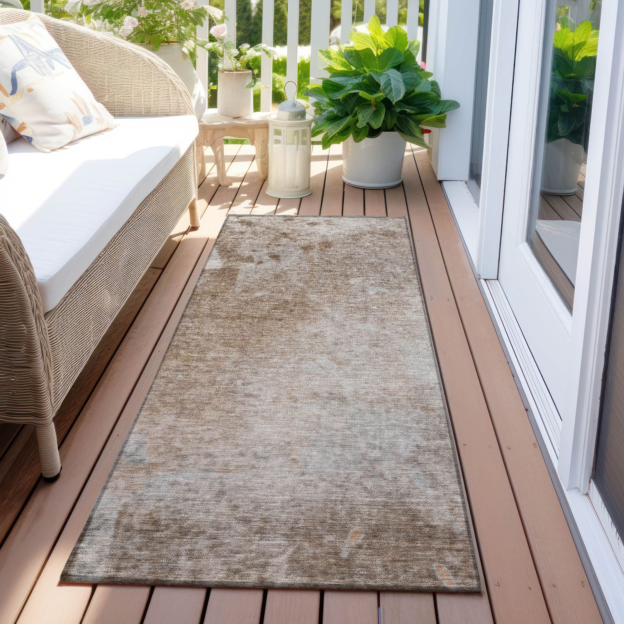 Machine Made ACN562 Mocha Brown Rugs