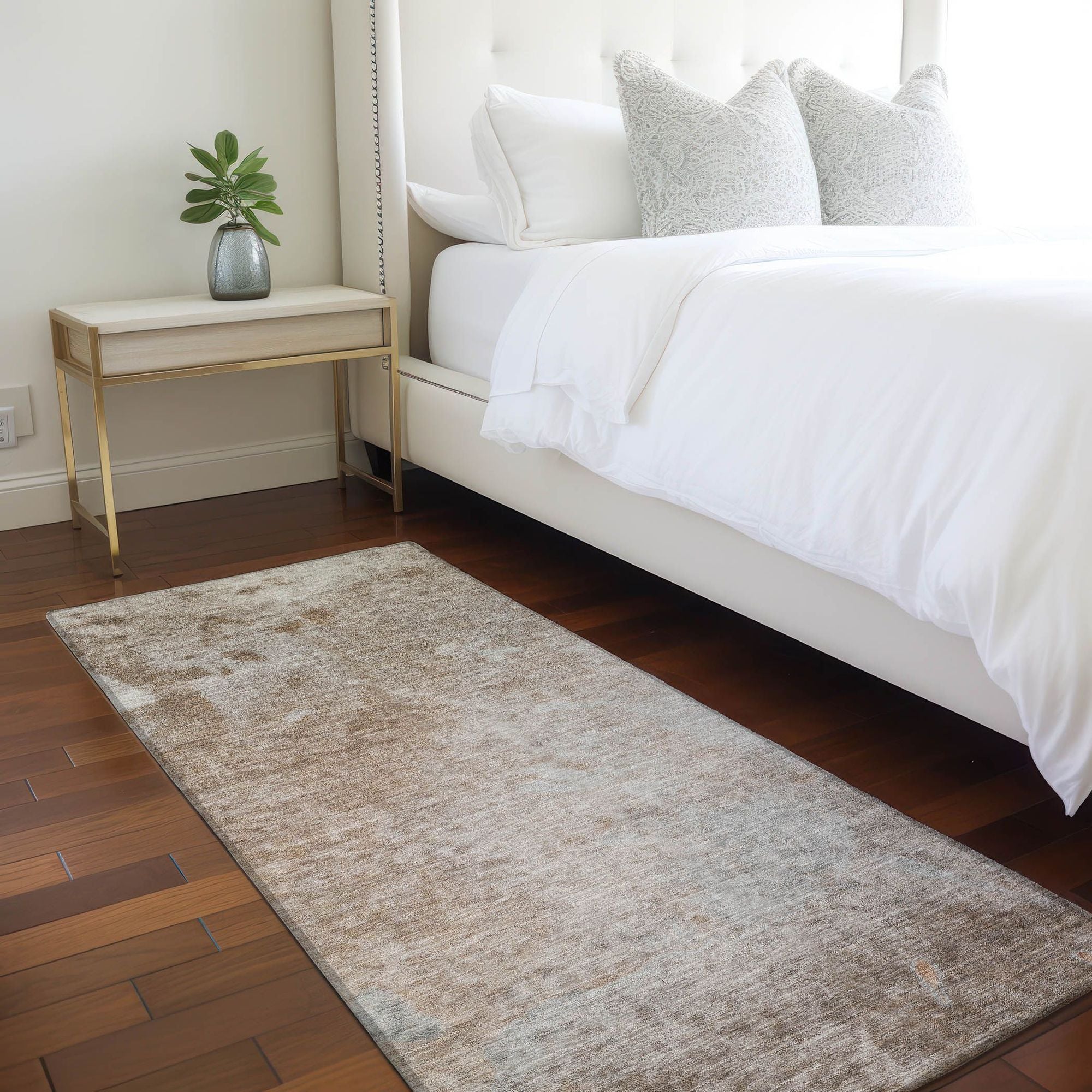 Machine Made ACN562 Mocha Brown Rugs