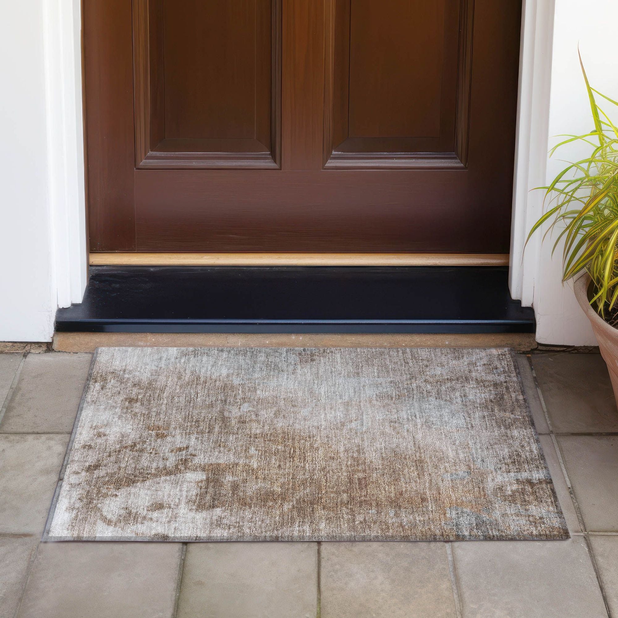 Machine Made ACN562 Mocha Brown Rugs