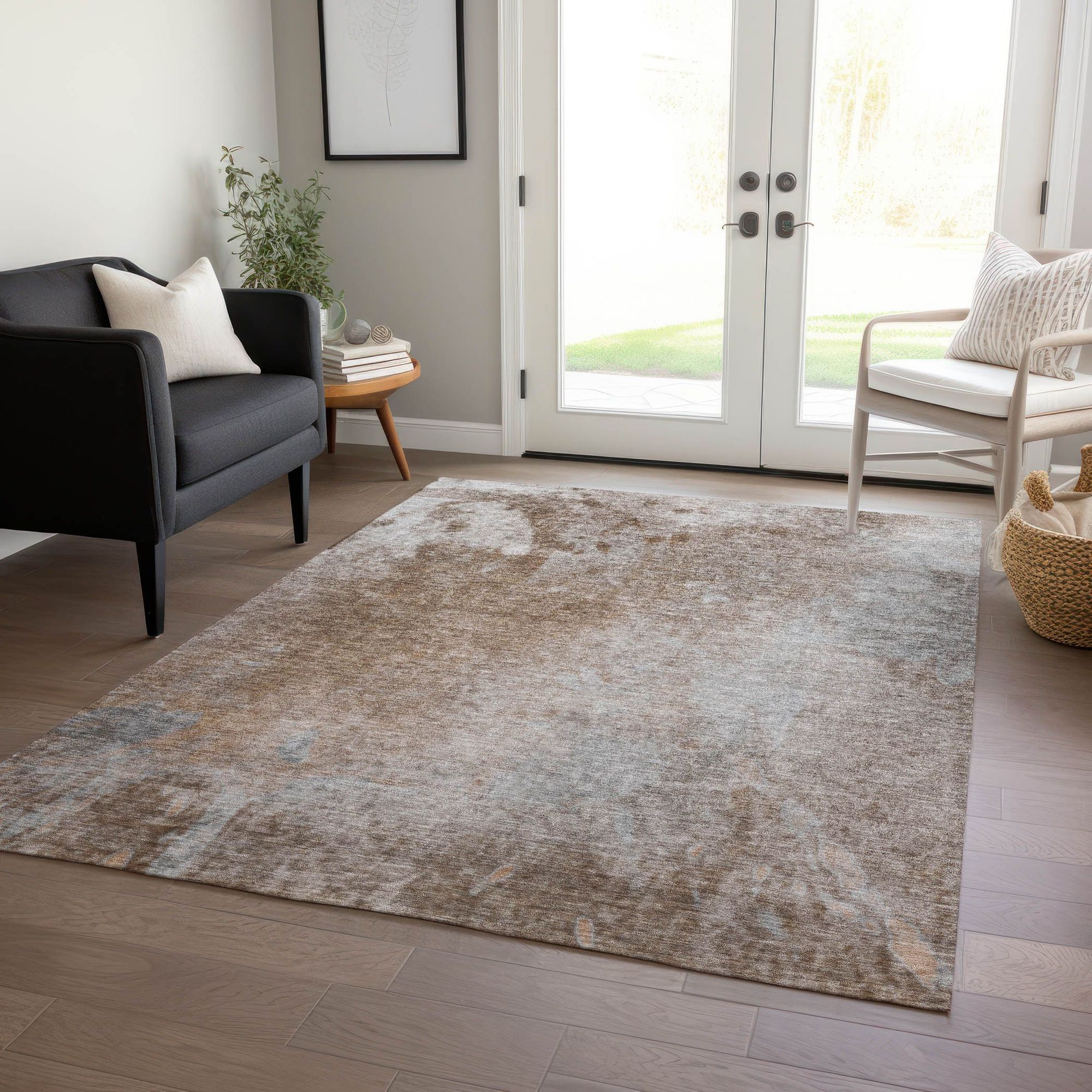 Machine Made ACN562 Mocha Brown Rugs