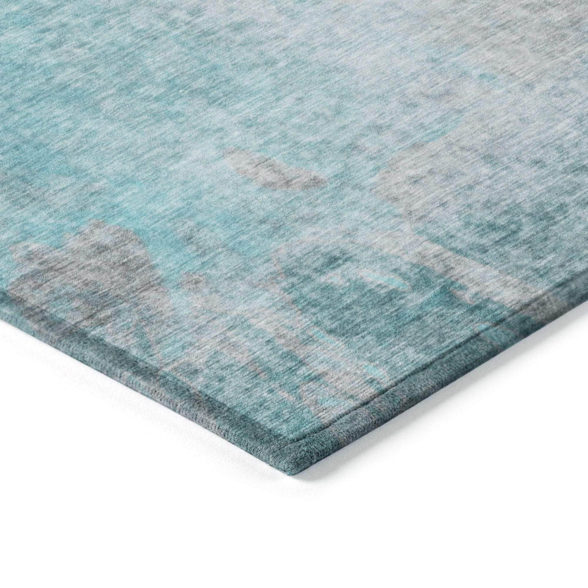 Machine Made ACN562 Teal Rugs