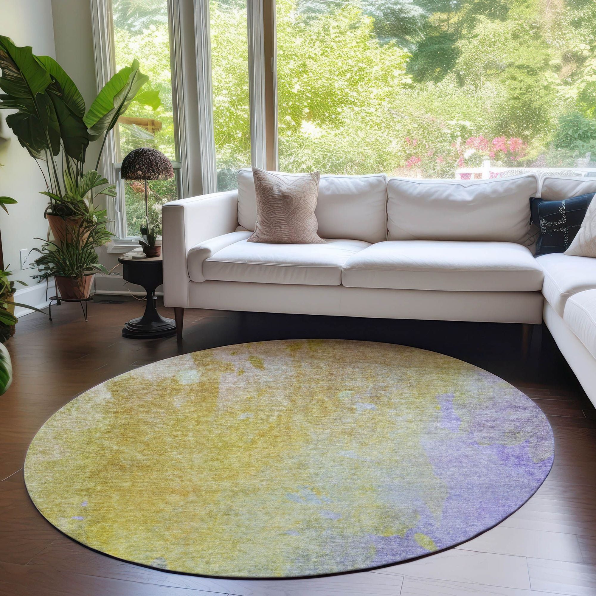 Machine Made ACN562 Wheat Gold Rugs