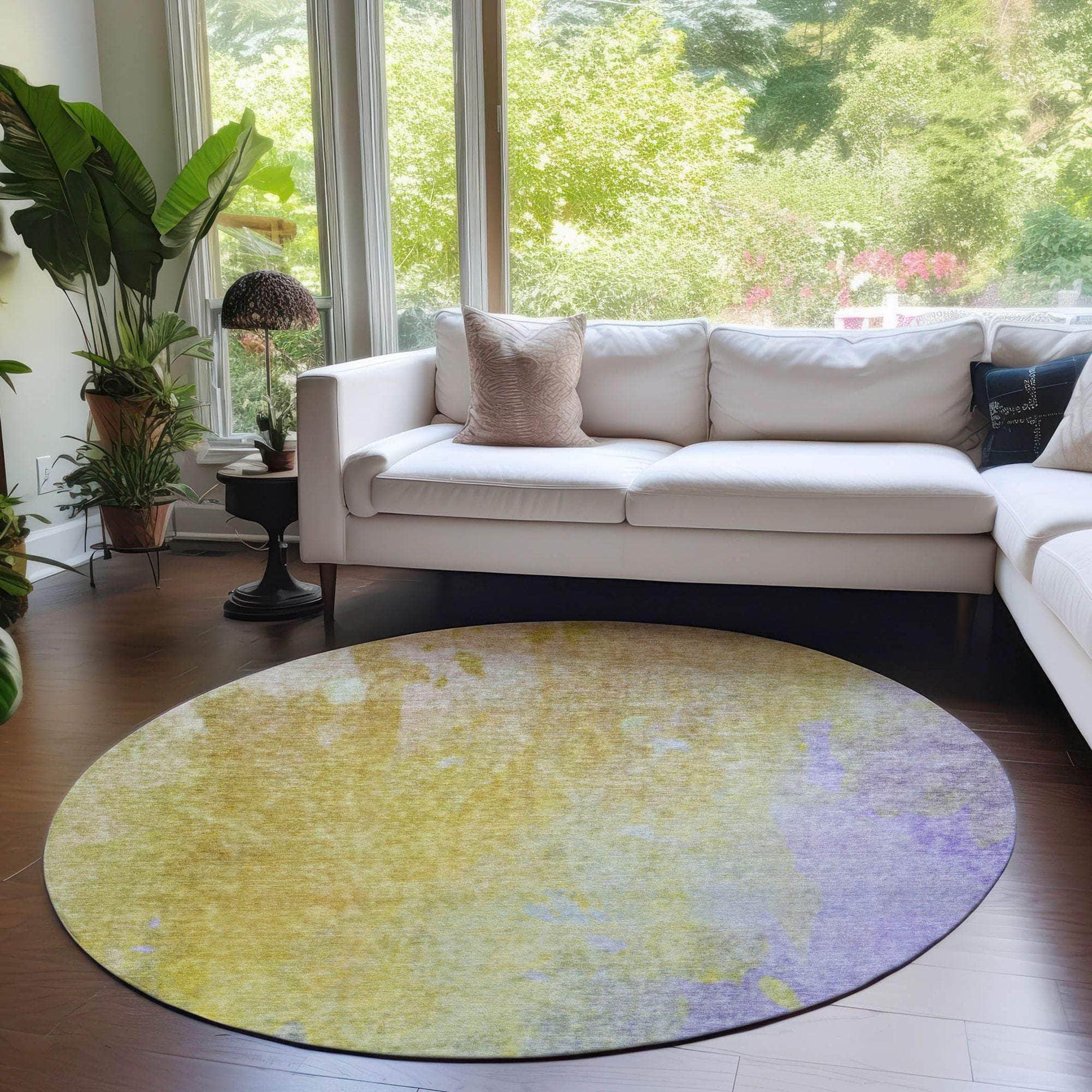 Machine Made ACN562 Wheat Gold Rugs