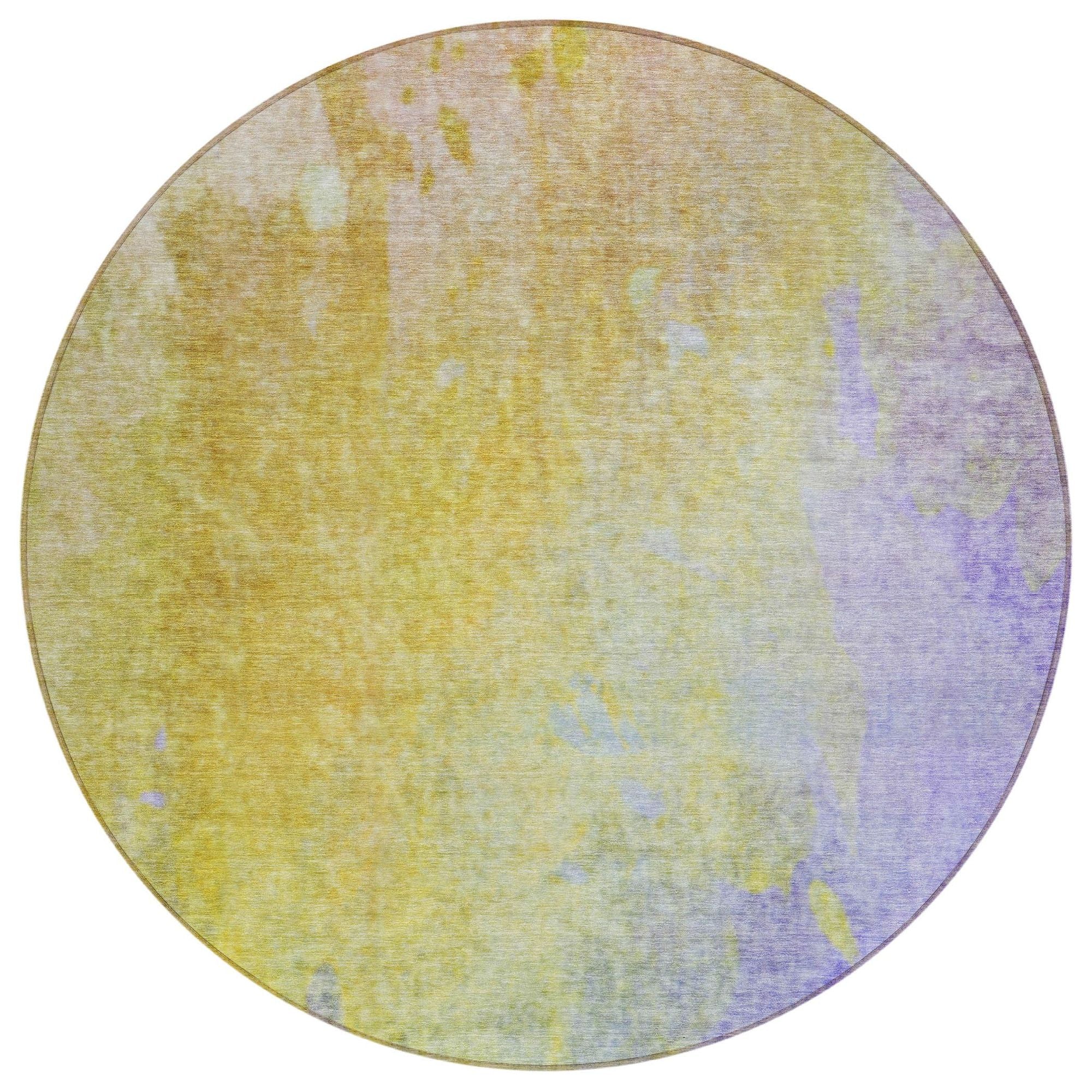 Machine Washable Wheat Gold Rug - Indoor / Outdoor - Kids / Pet Friendly Abstract Print Rug