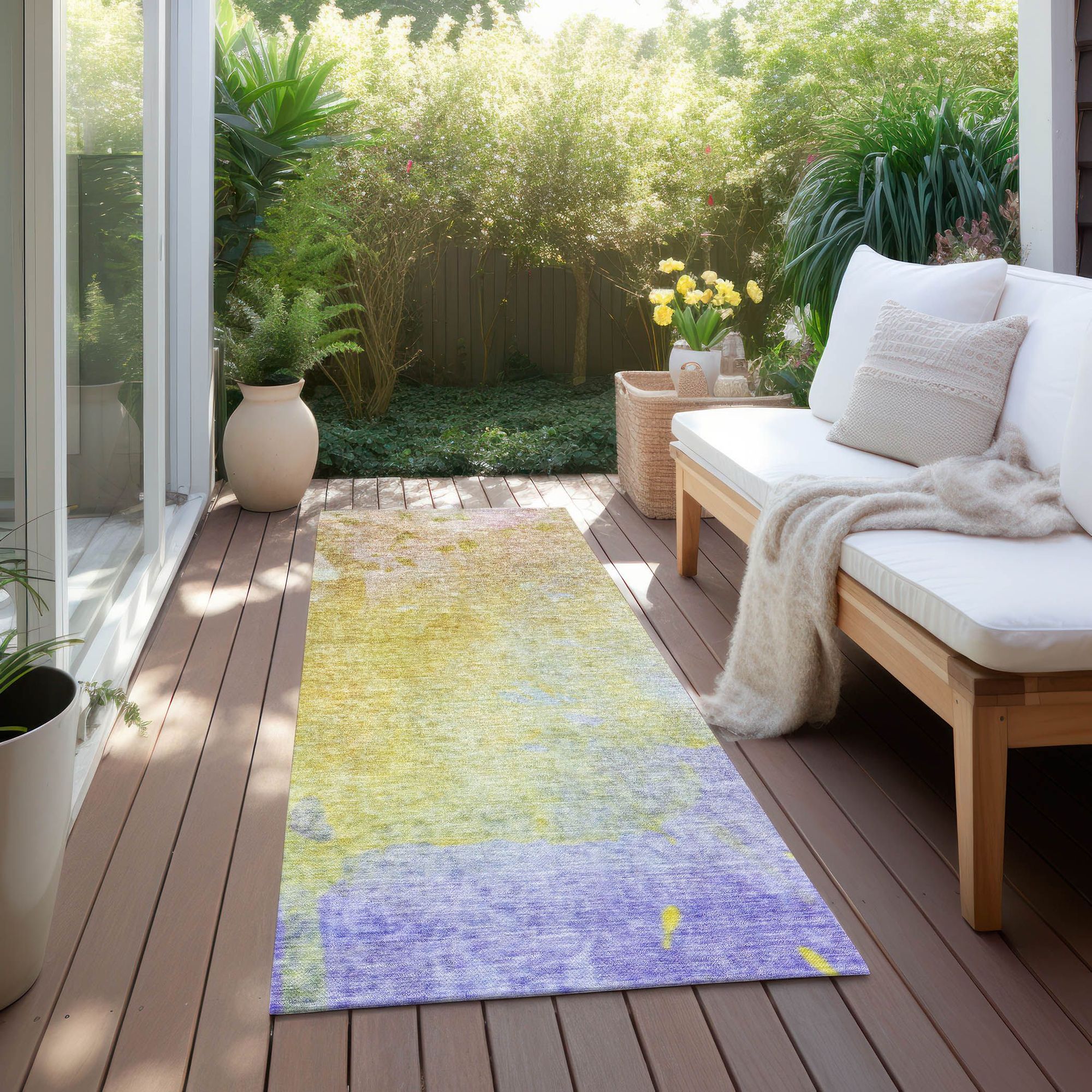 Machine Made ACN562 Wheat Gold Rugs