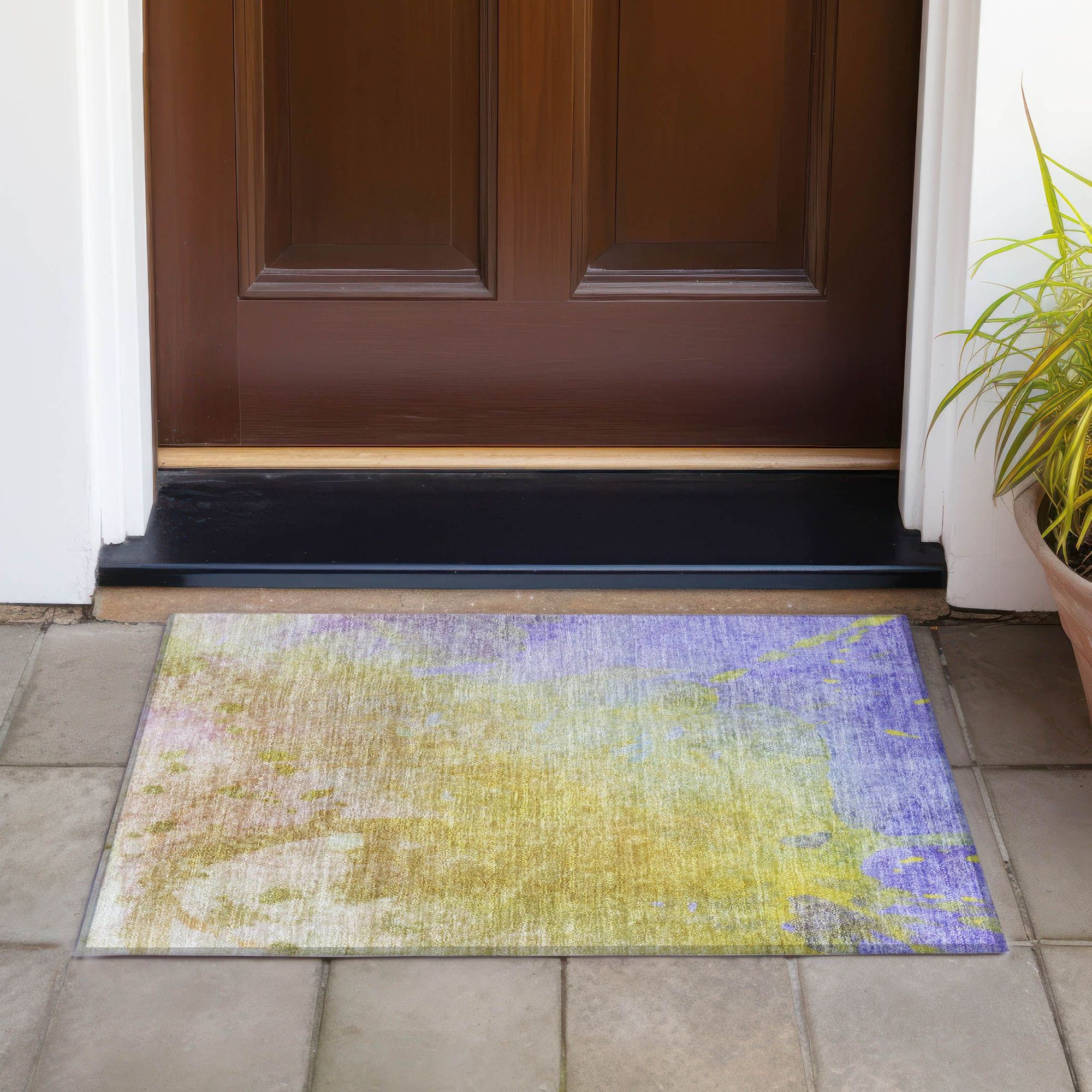 Machine Made ACN562 Wheat Gold Rugs