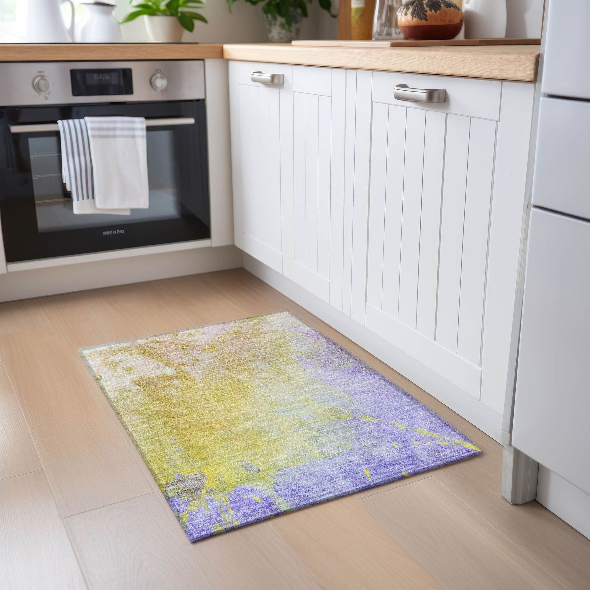 Machine Made ACN562 Wheat Gold Rugs