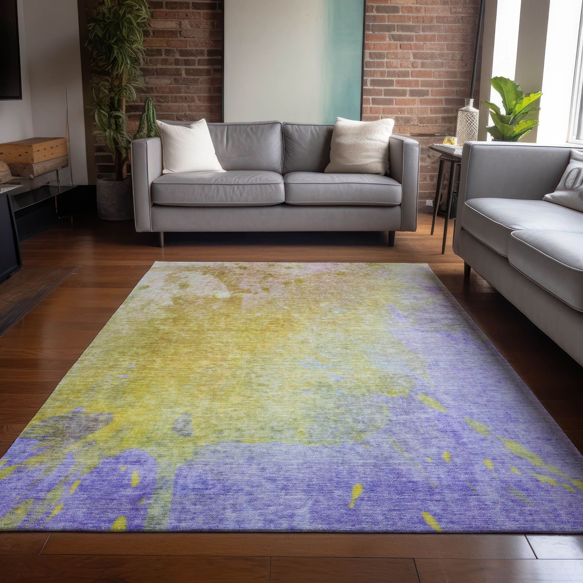 Machine Made ACN562 Wheat Gold Rugs