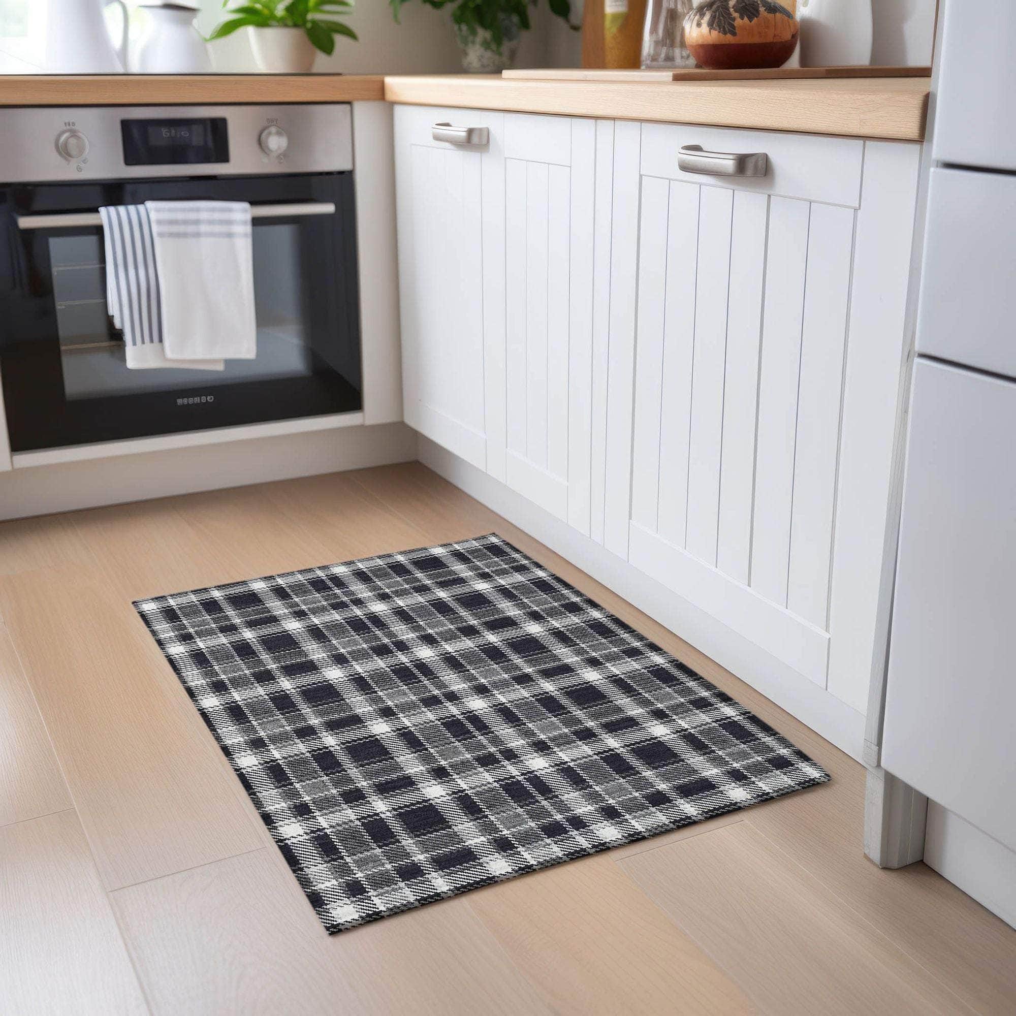 Machine Made ACN563 Black Rugs