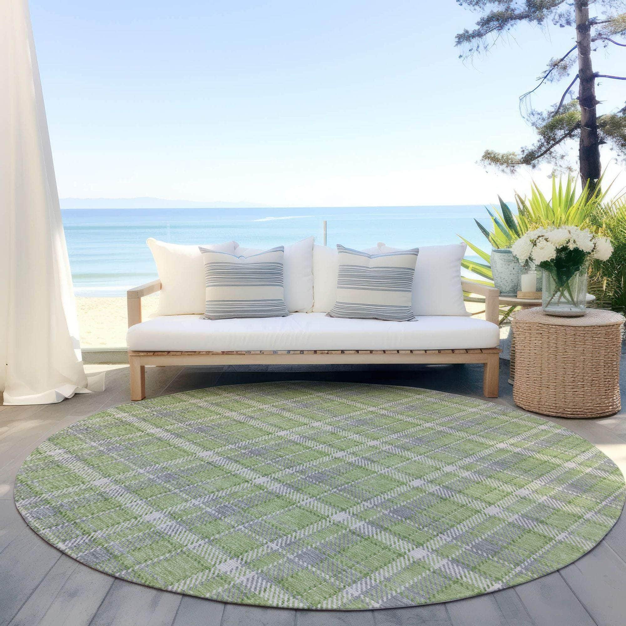 Machine Made ACN563 Green Rugs