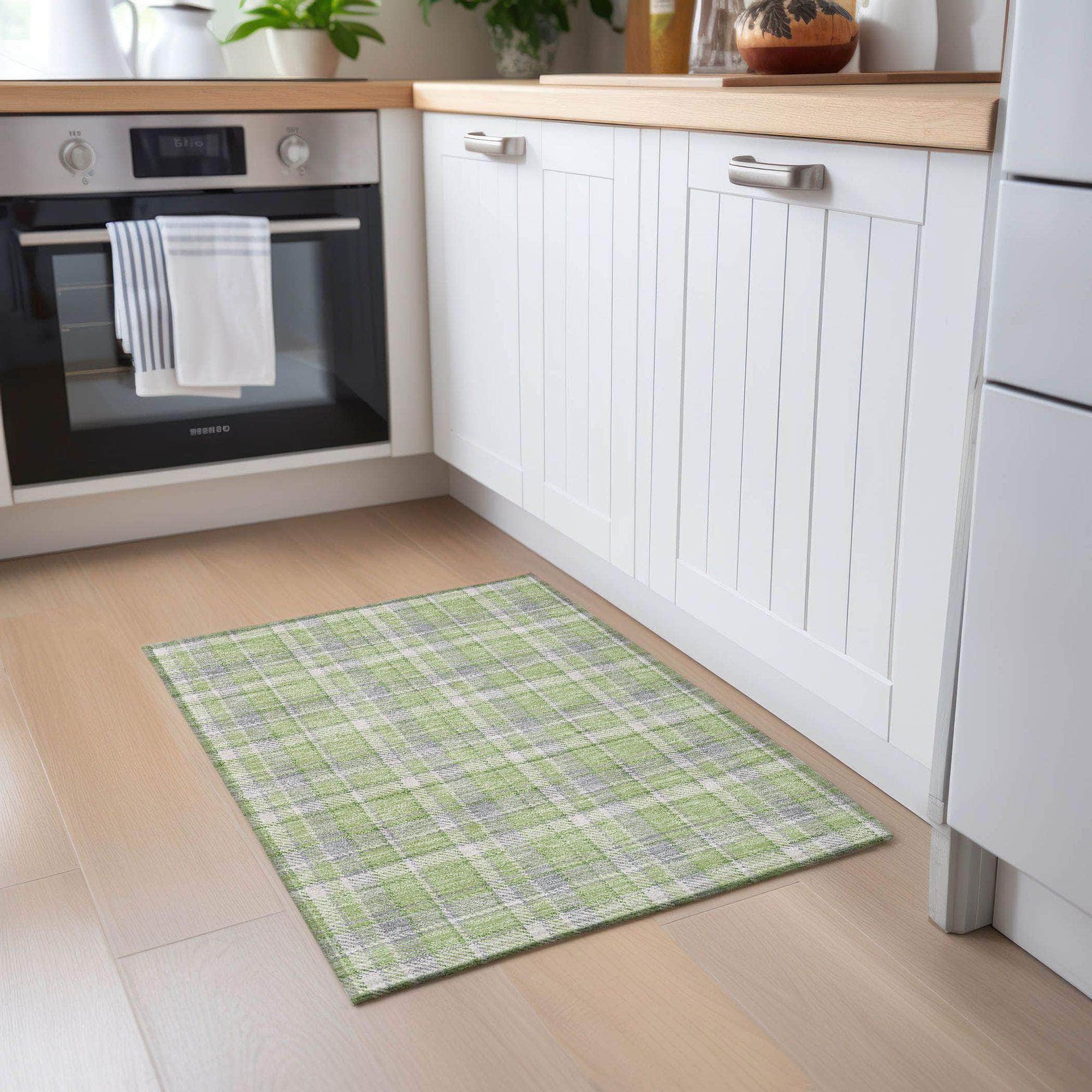 Machine Made ACN563 Green Rugs