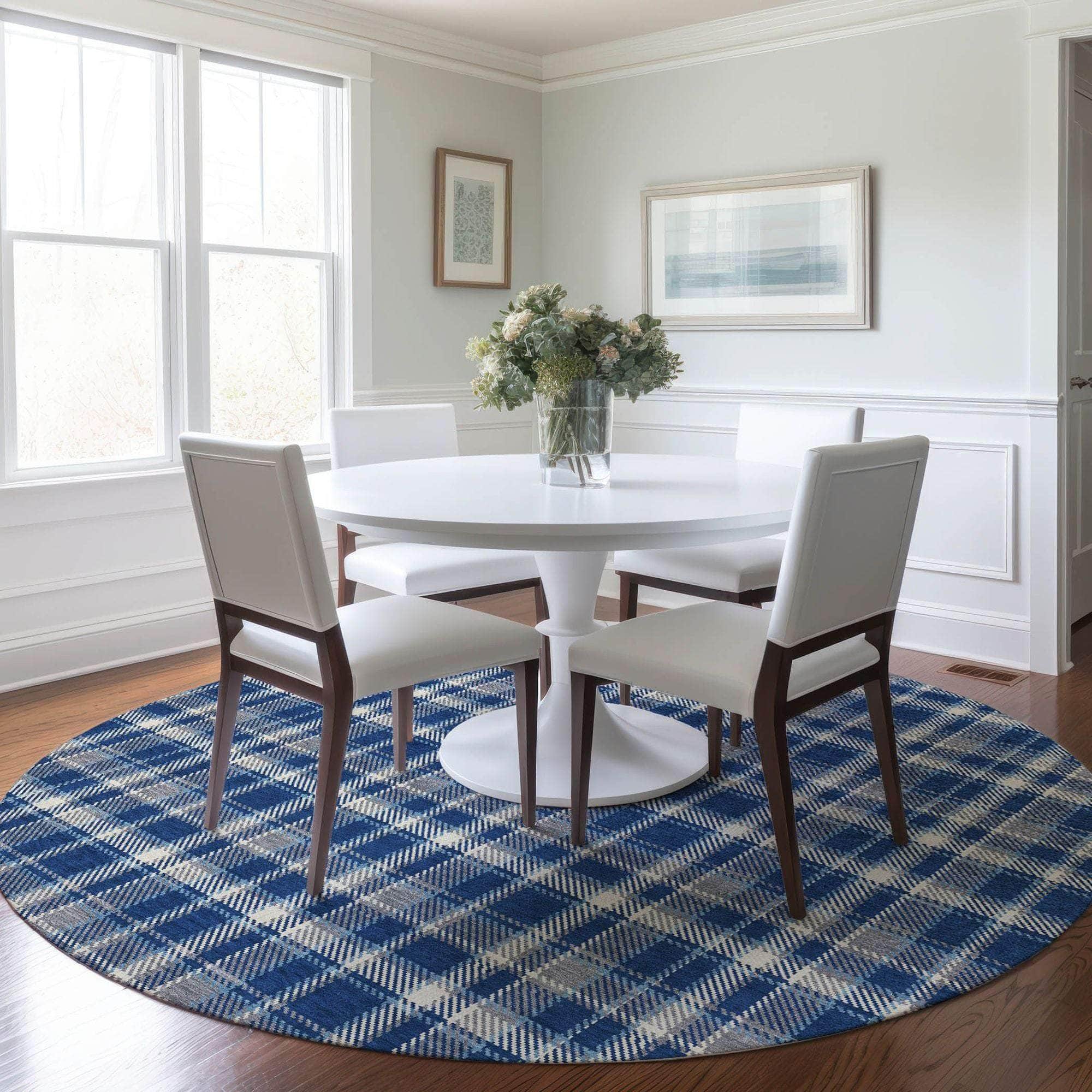 Machine Made ACN563 Navy Blue Rugs