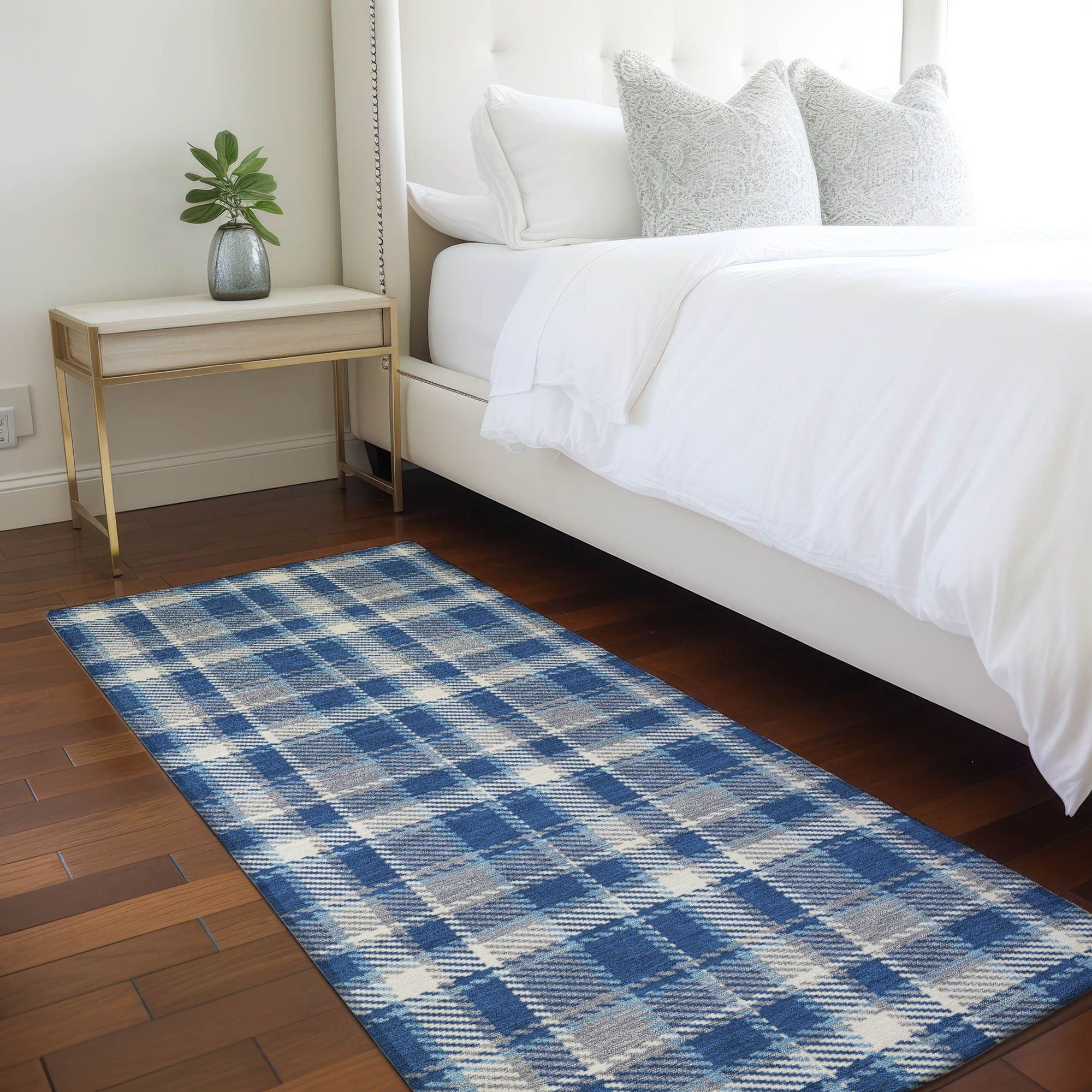 Machine Made ACN563 Navy Blue Rugs