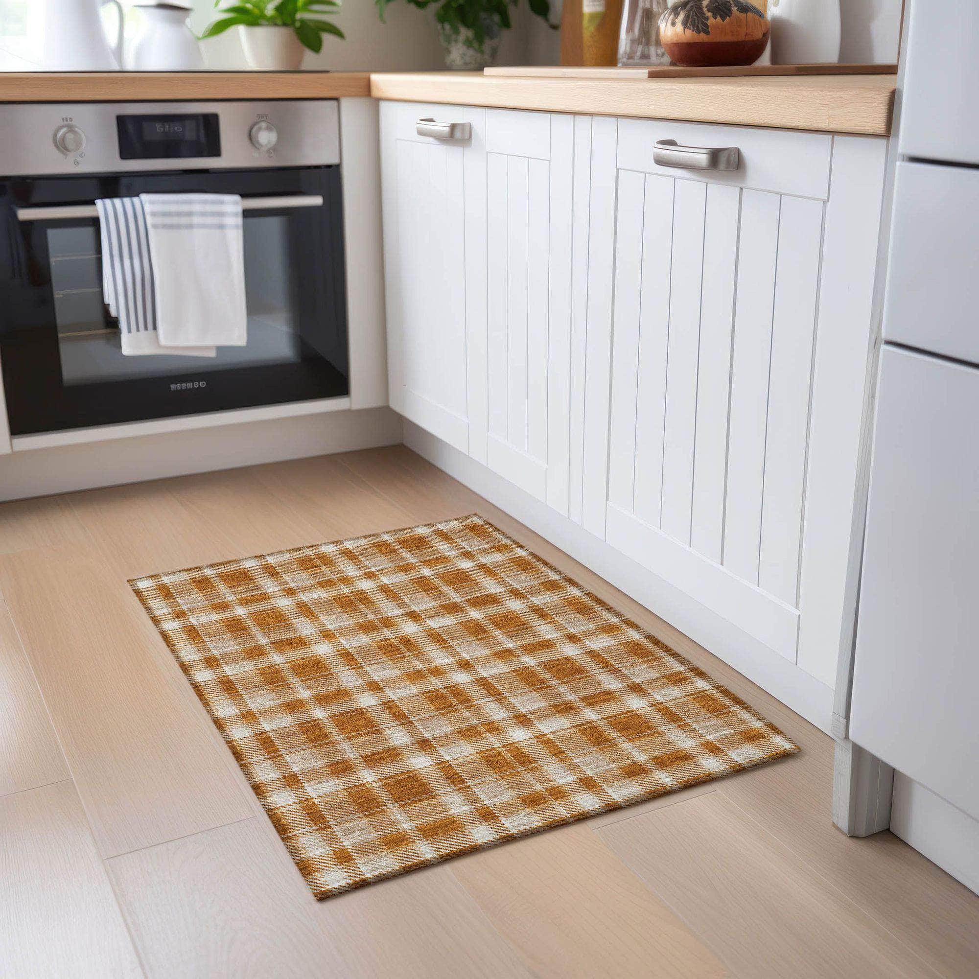 Machine Made ACN563 Paprika Orange Rugs