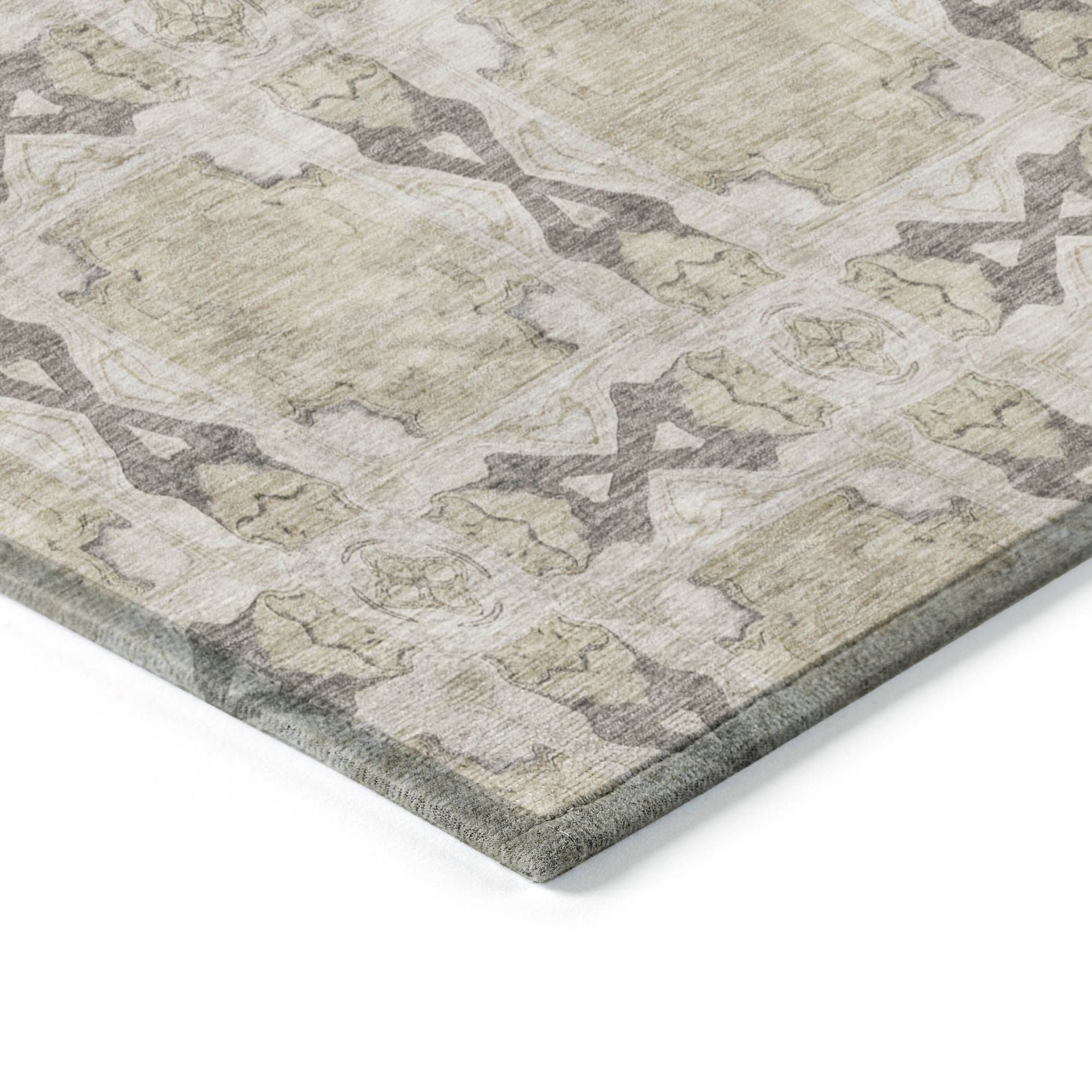 Machine Made ACN564 Beige Brown Rugs
