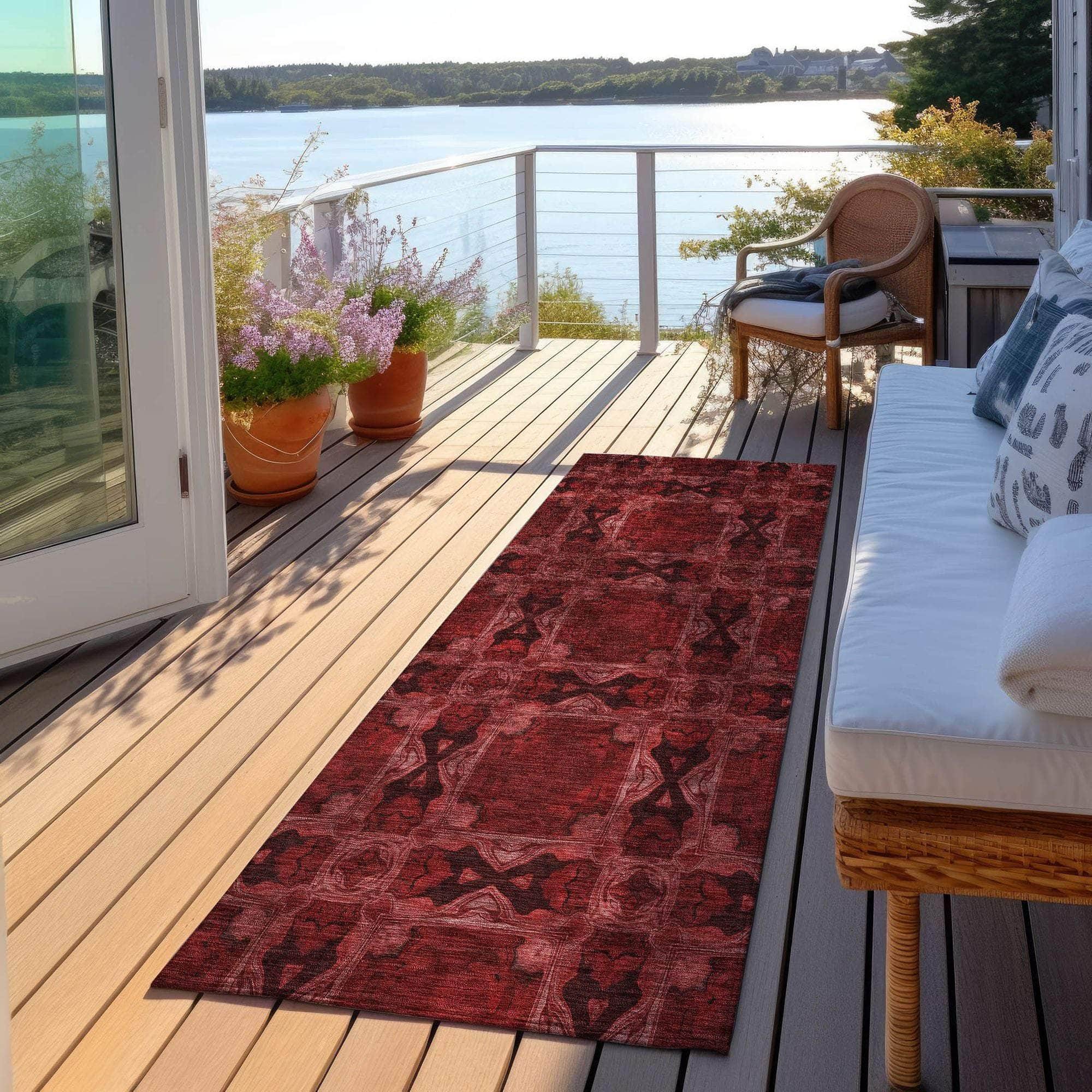 Machine Made ACN564 Burgundy Red Rugs