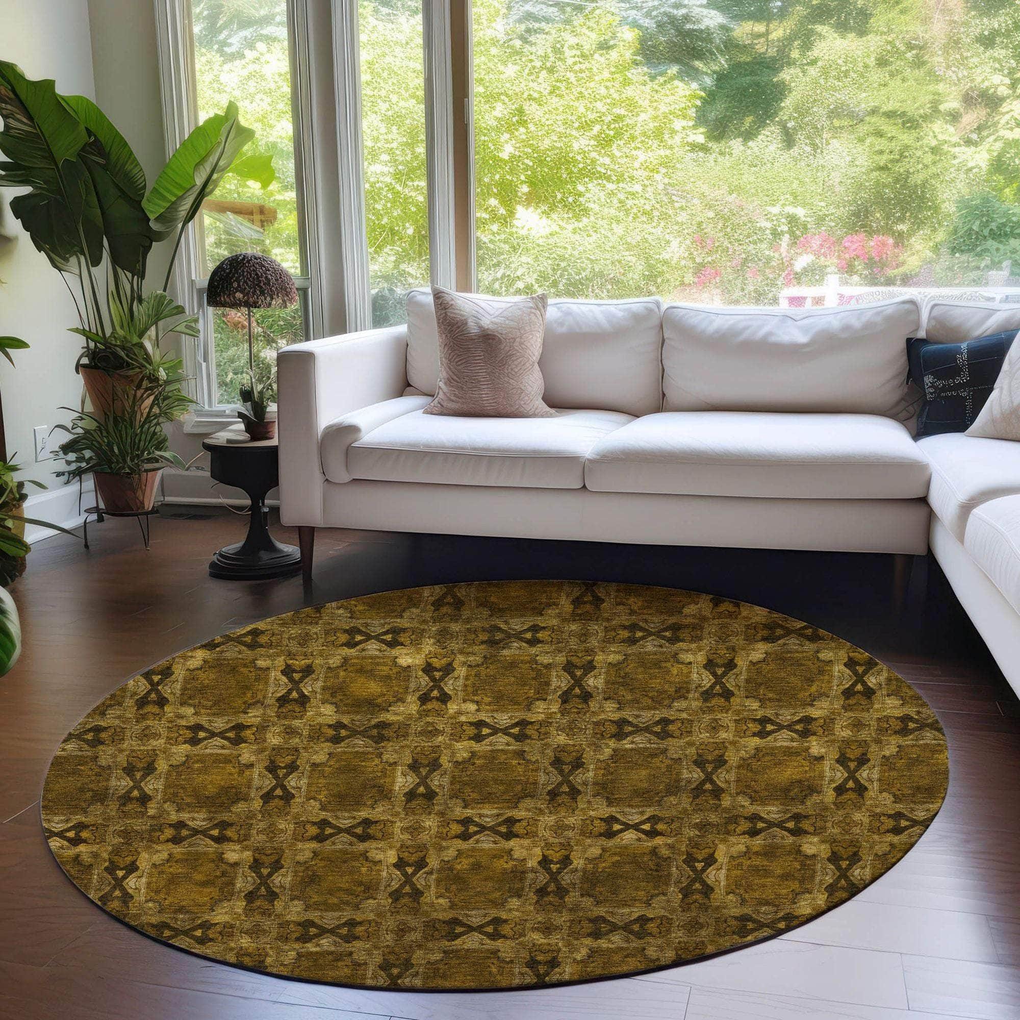 Machine Made ACN564 Chocolate Brown Rugs
