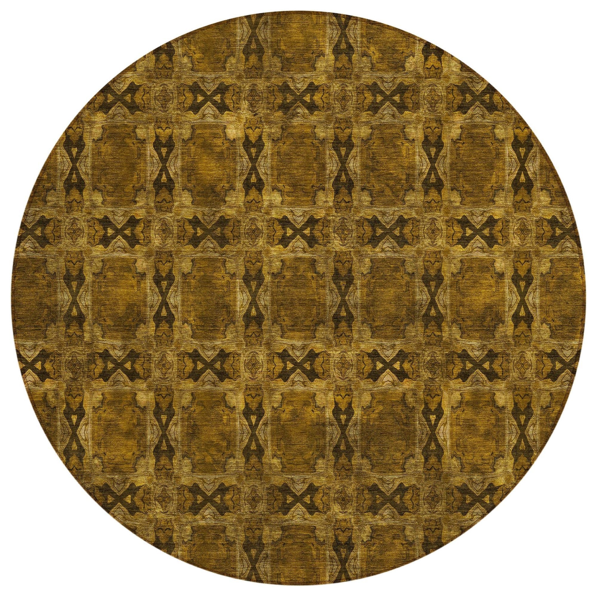 Machine Washable Chocolate Brown Rug - Indoor / Outdoor - Kids / Pet Friendly Panel Print Rug