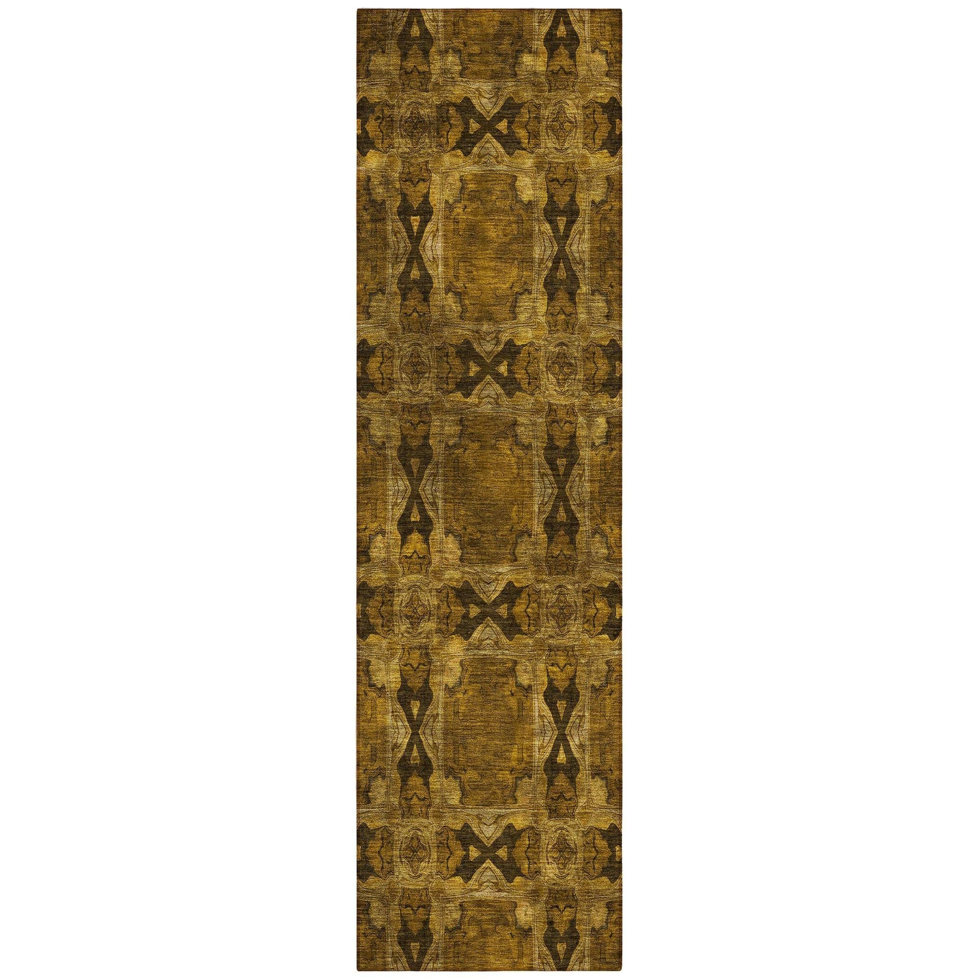 Machine Washable Chocolate Brown Rug - Indoor / Outdoor - Kids / Pet Friendly Panel Print Rug