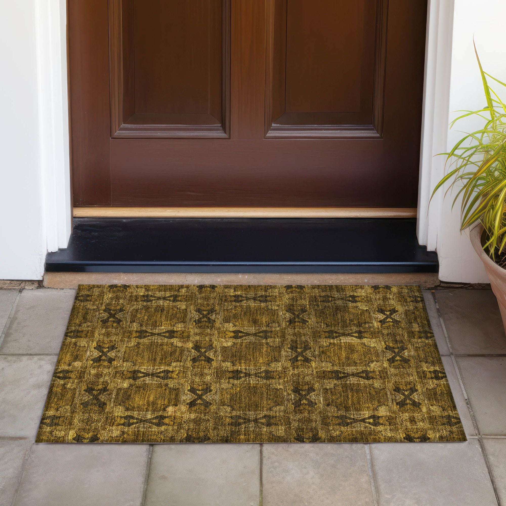 Machine Made ACN564 Chocolate Brown Rugs